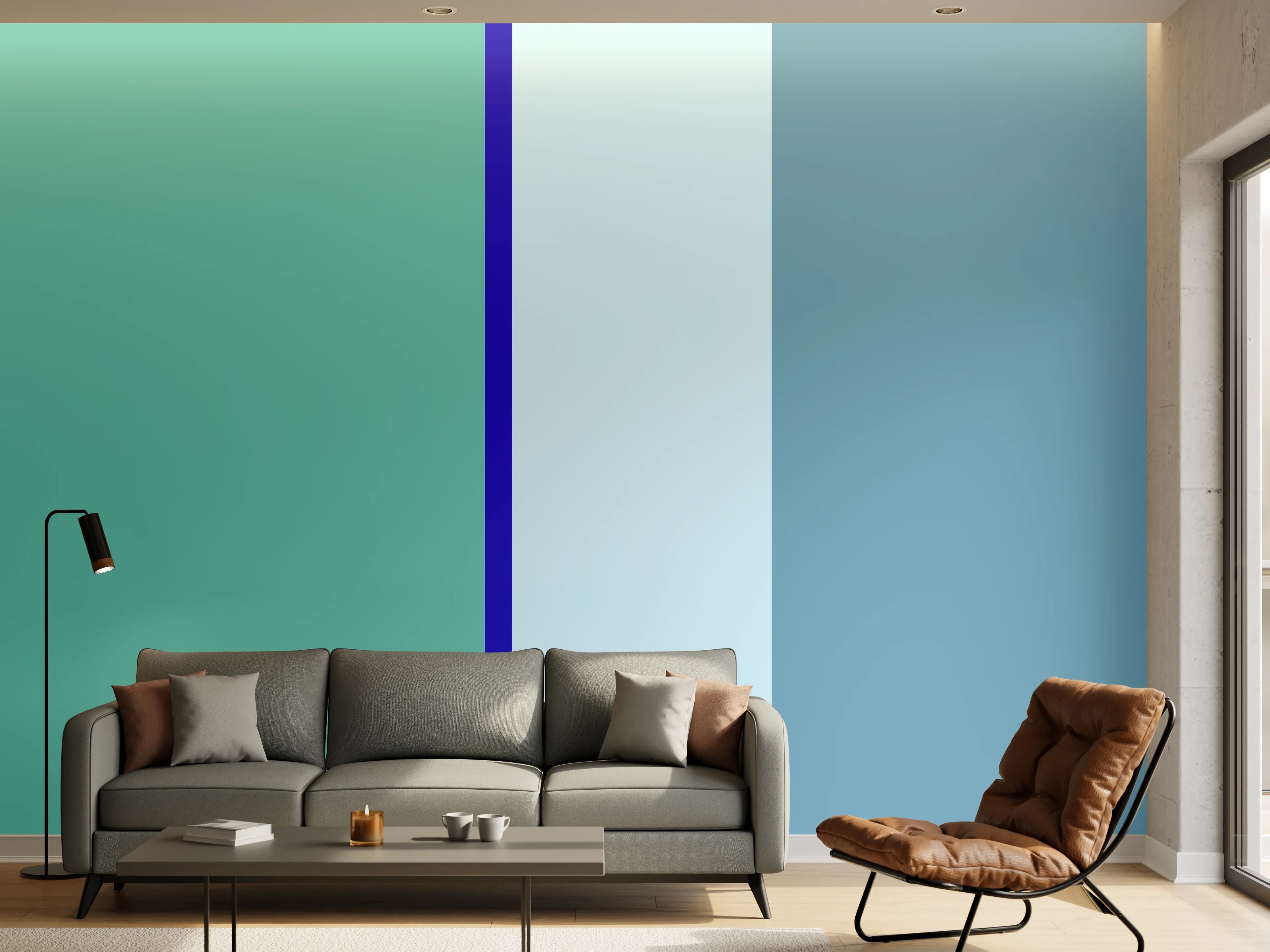 Wandverkleidung Wohnzimmer - The Blues - Vertical - Ocean