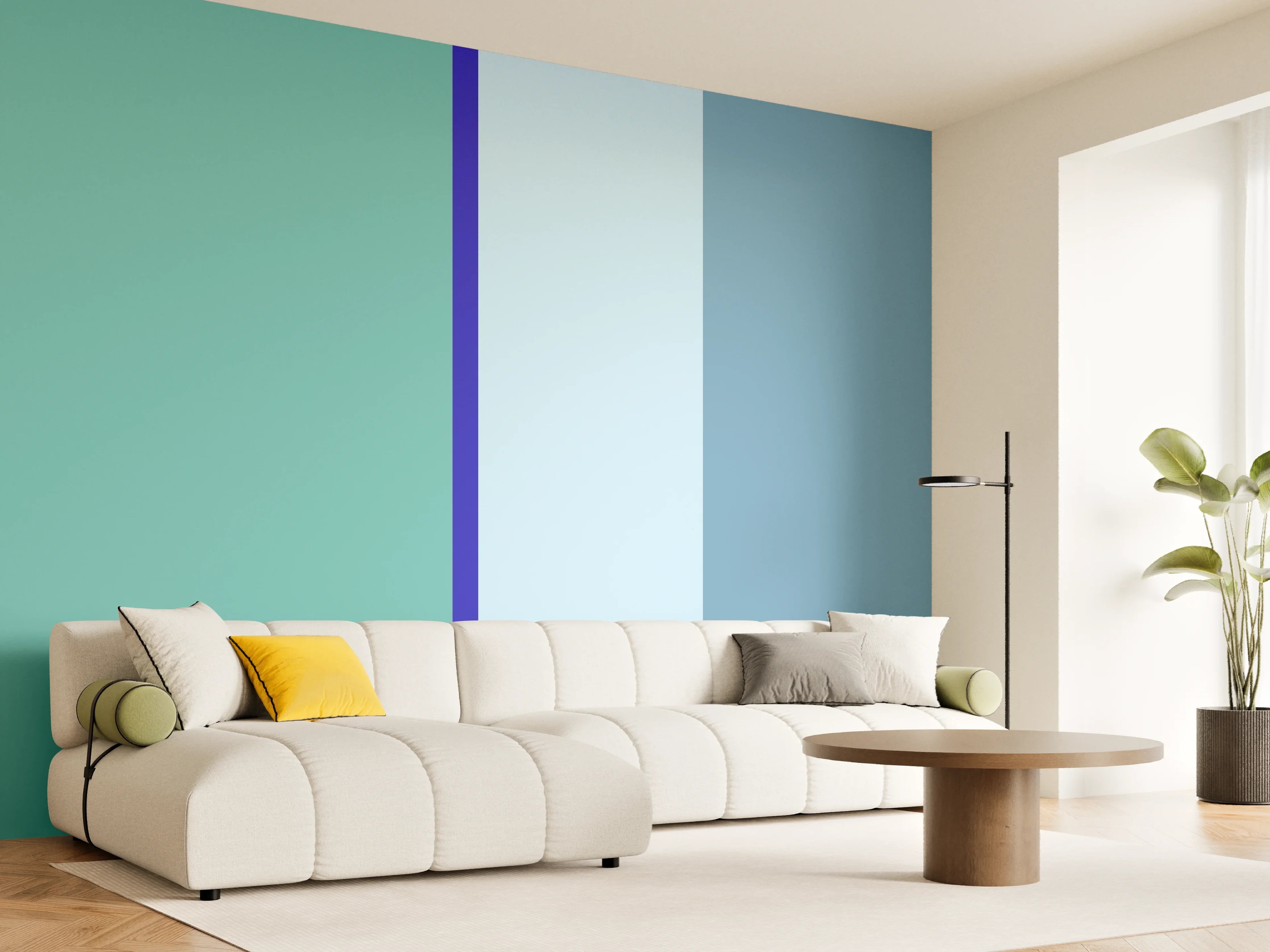 Wandverkleidung Wohnzimmer - The Blues - Vertical - Ocean