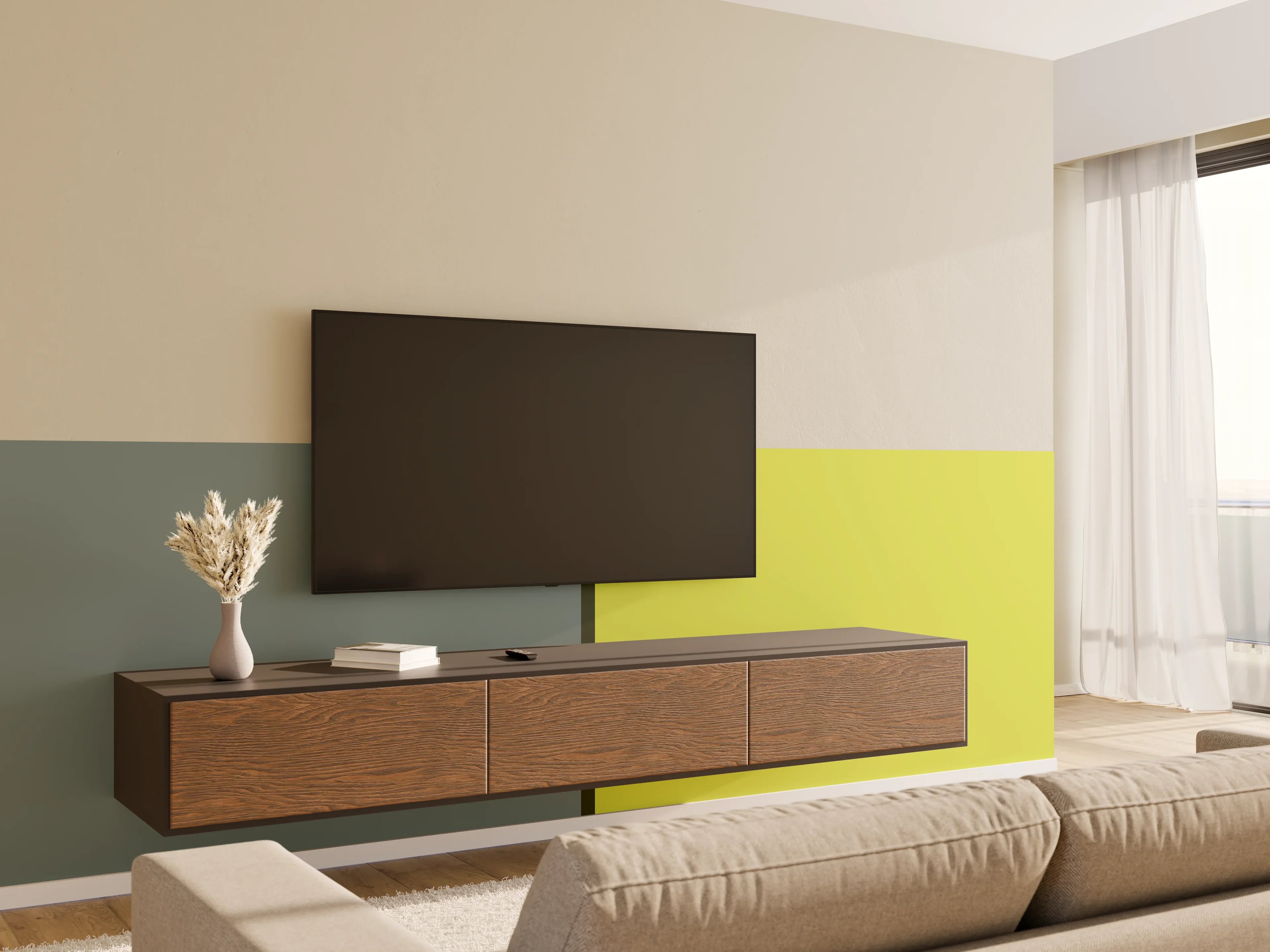 Wandverkleidung Wohnzimmer - The Greens -  Easy Vertical - Matcha