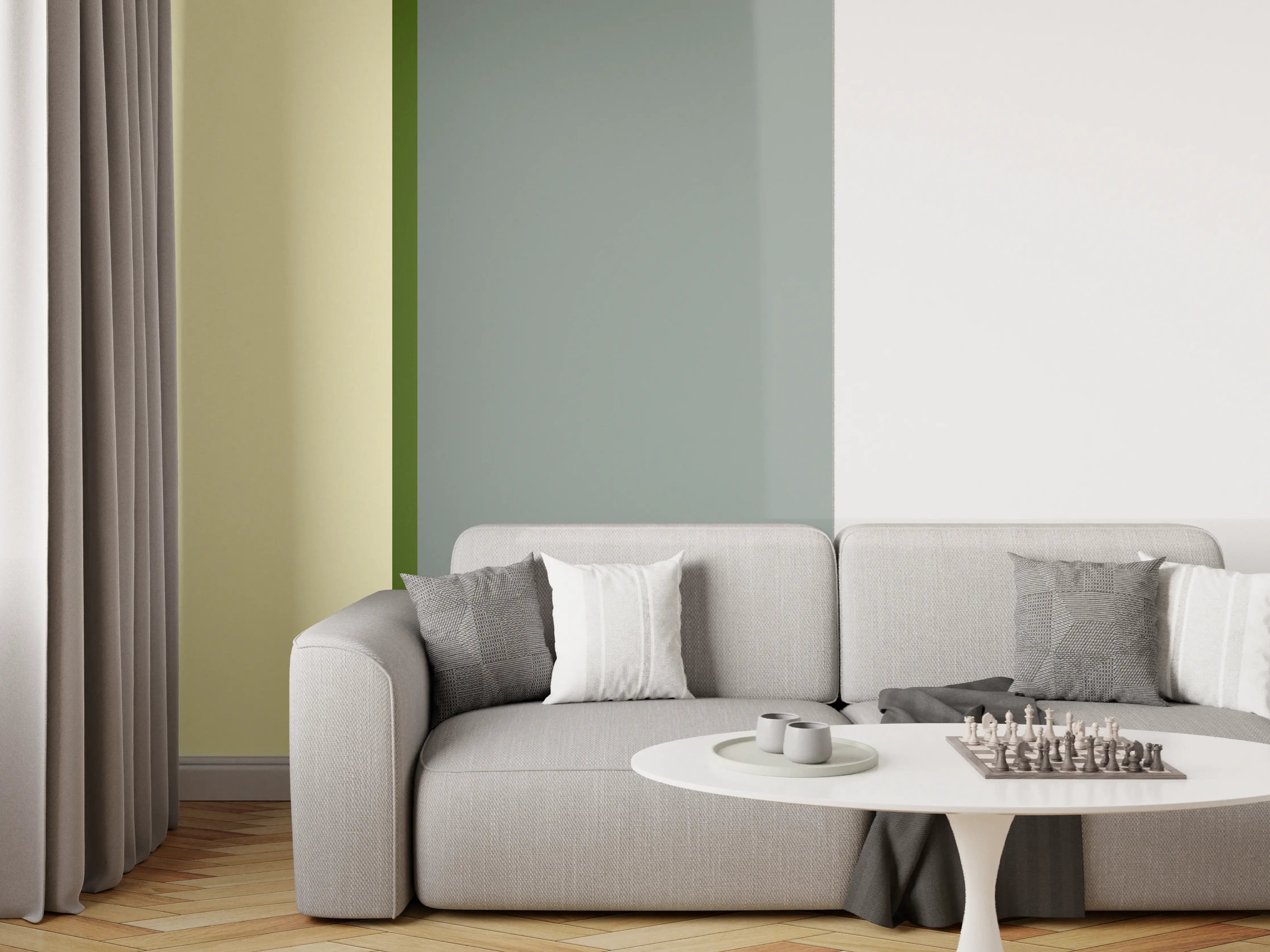 Wandverkleidung Wohnzimmer - The Greens - Easy Vertical - Avocado