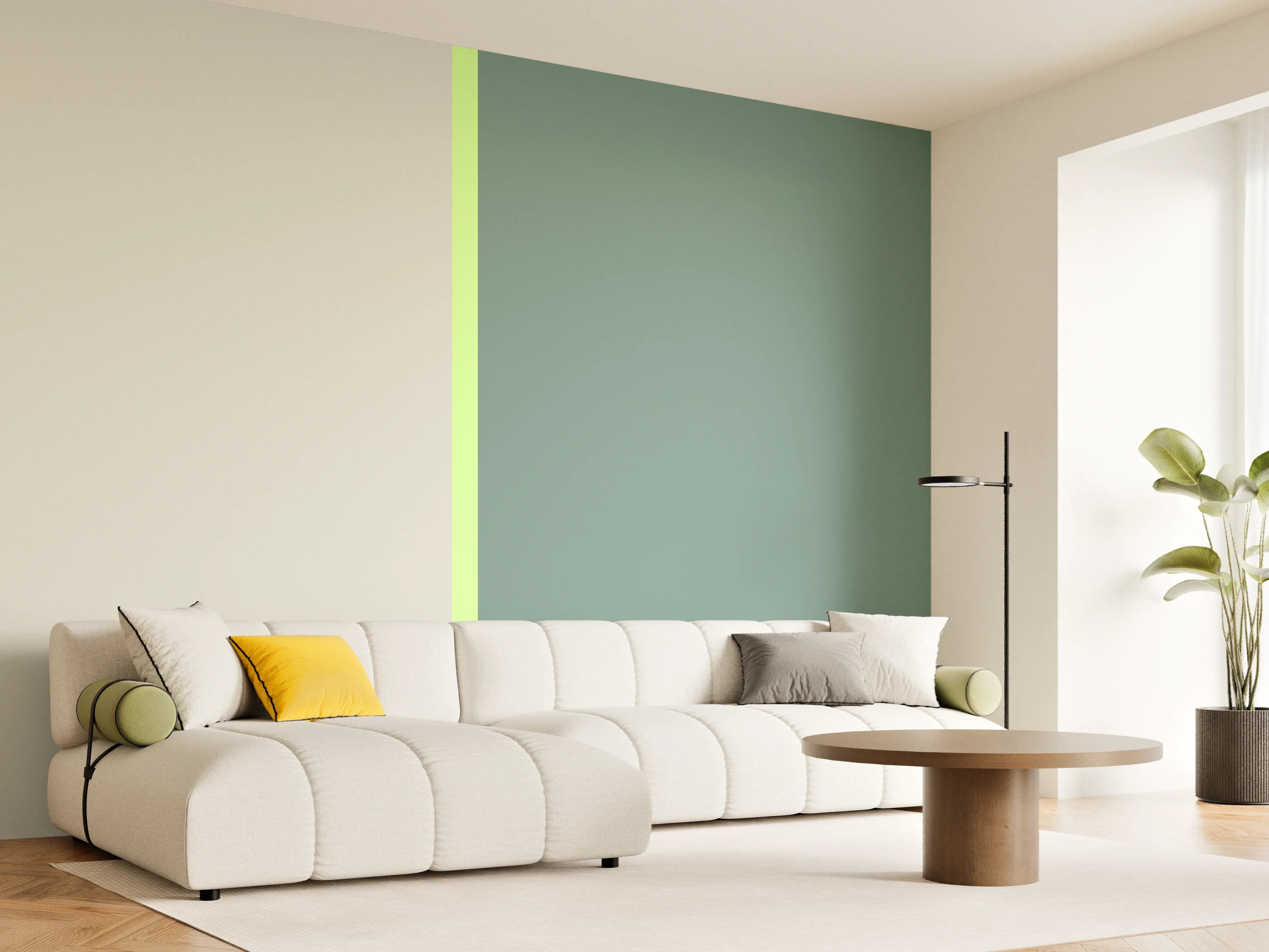 Wandverkleidung Wohnzimmer - The Greens - Easy Vertical - Granny Smith