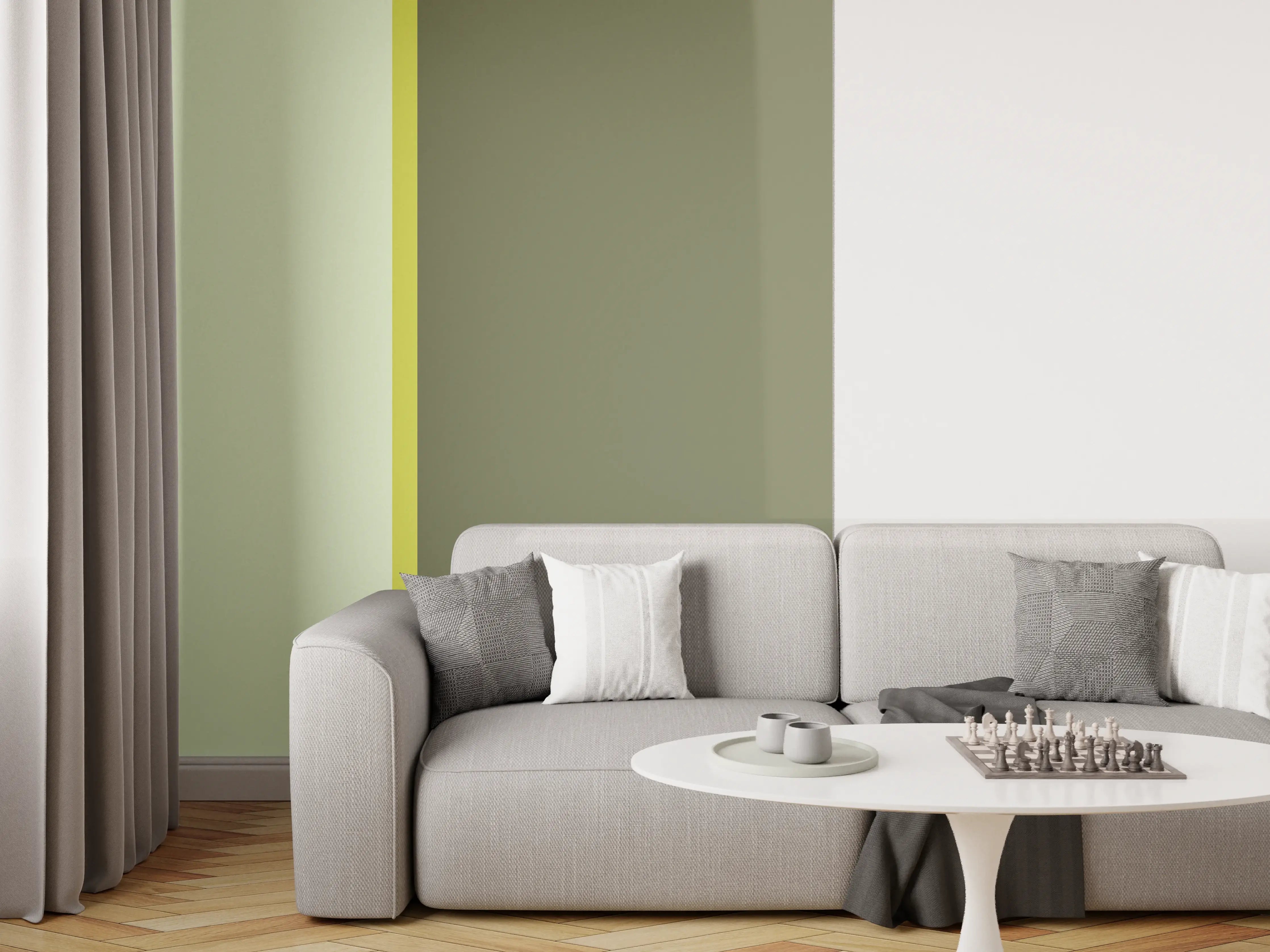 Wandverkleidung Wohnzimmer - The Greens - Easy Vertical - Olive