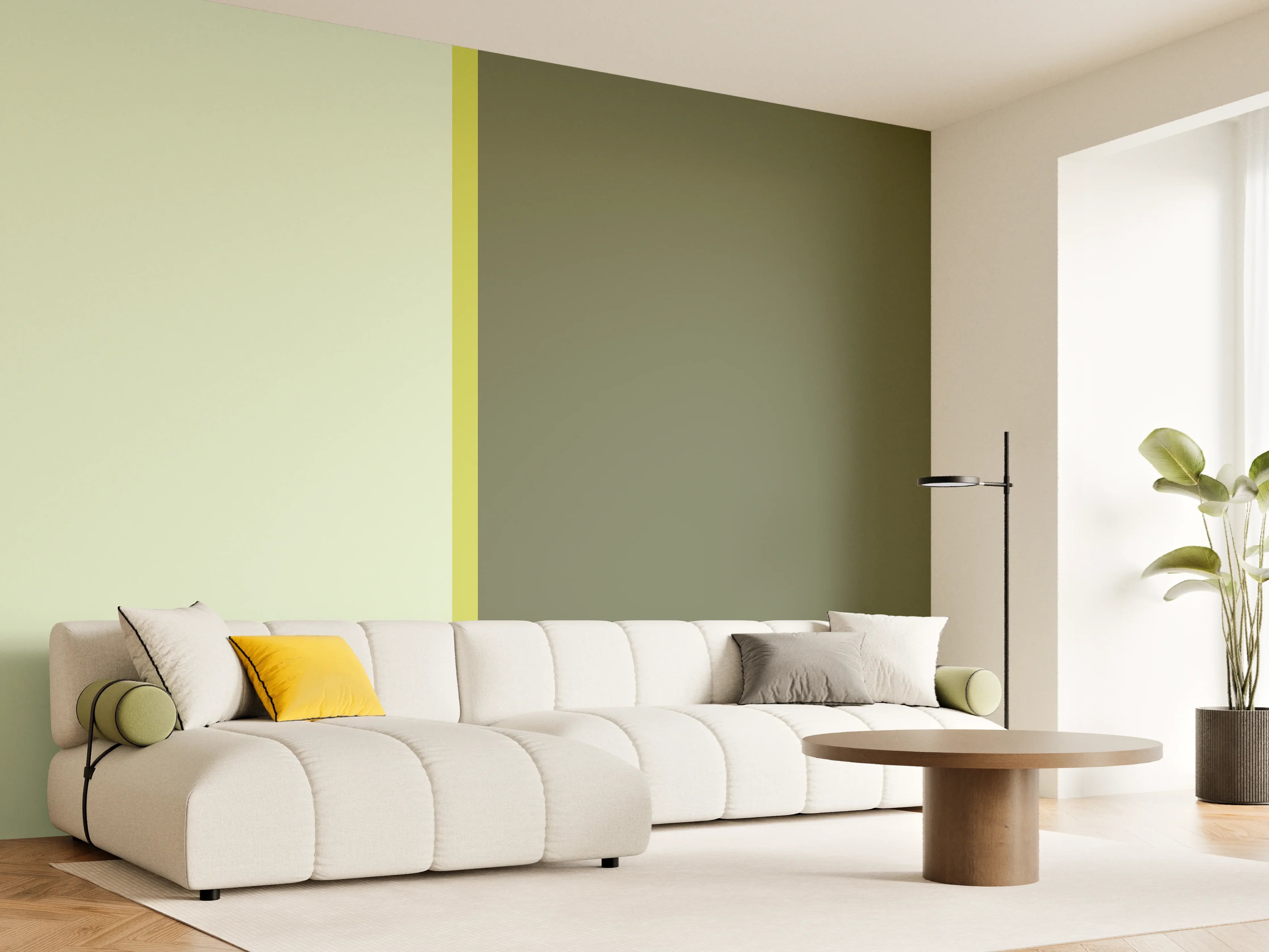 Wandverkleidung Wohnzimmer - The Greens - Easy Vertical - Olive