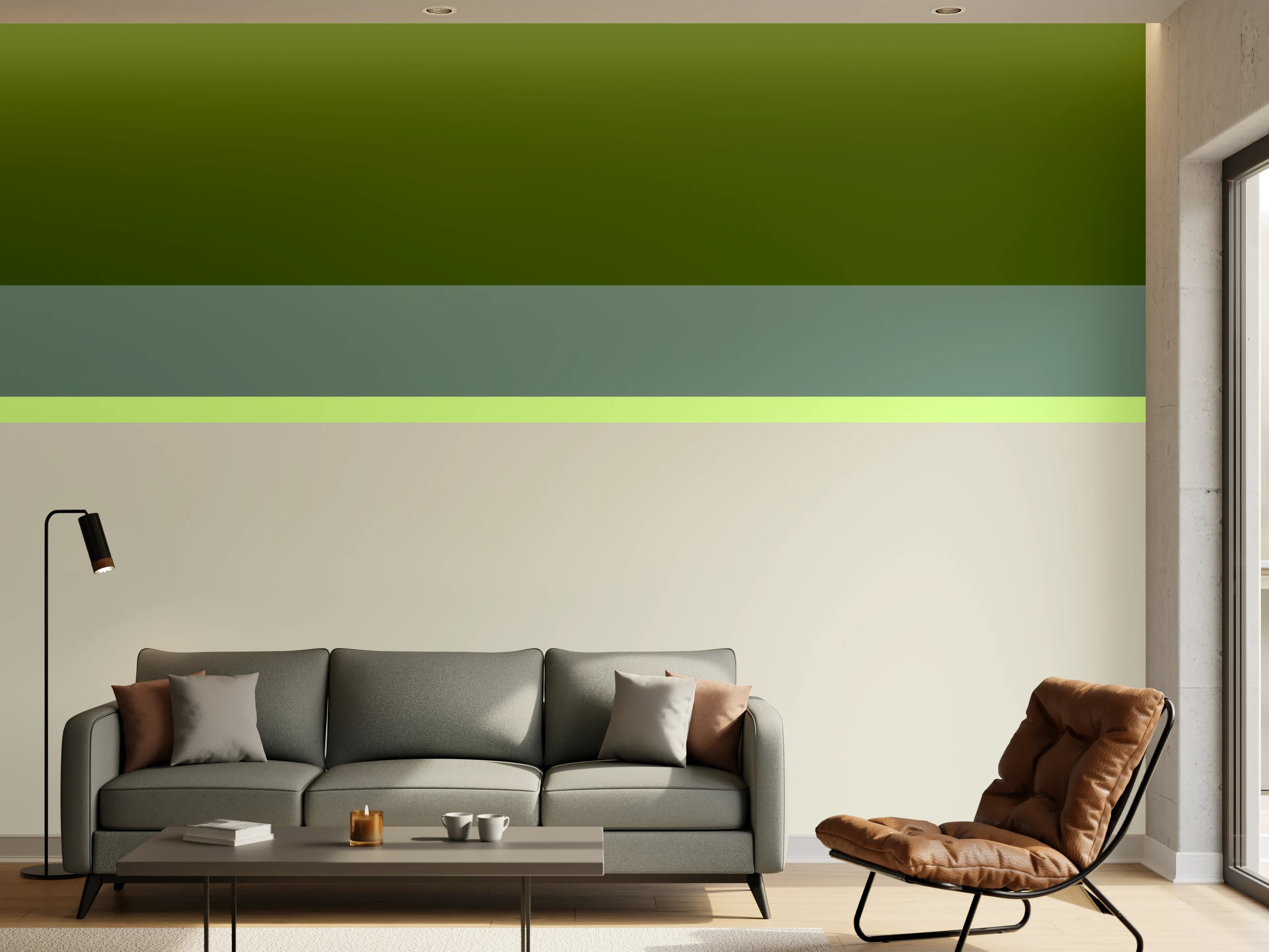 Wandverkleidung Wohnzimmer - The Greens - Horizontal - Granny Smith