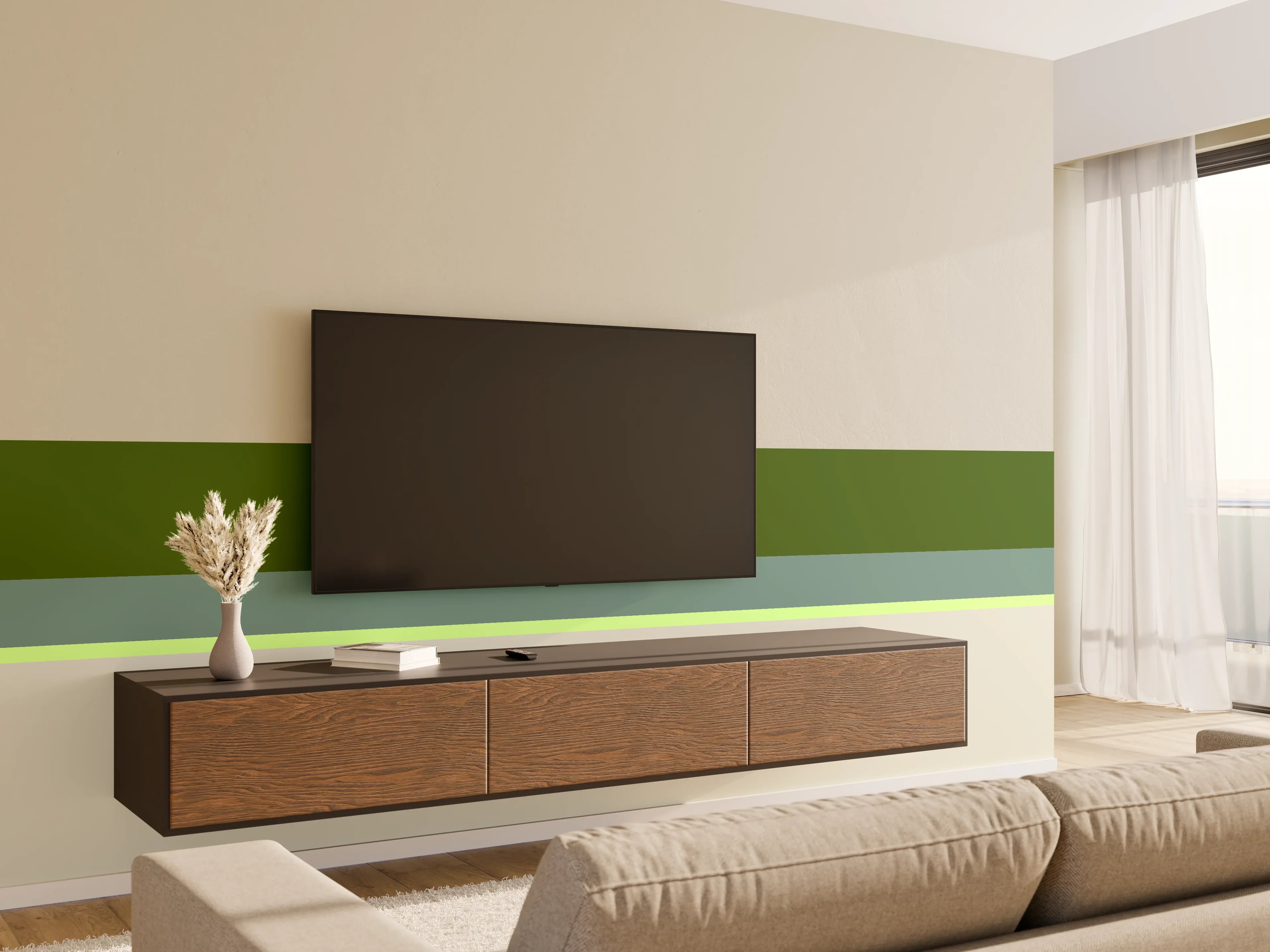 Wandverkleidung Wohnzimmer - The Greens - Horizontal - Granny Smith