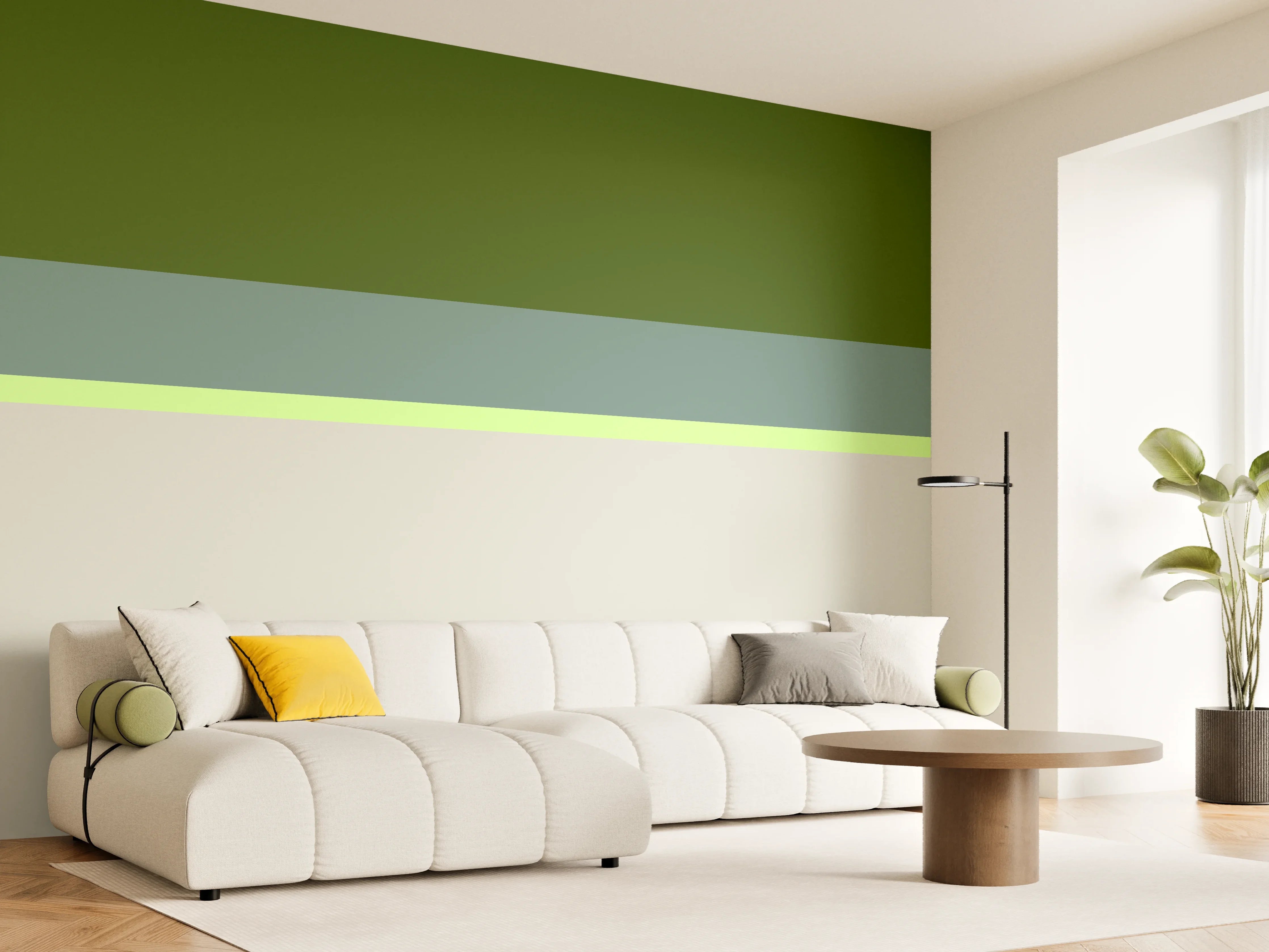 Wandverkleidung Wohnzimmer - The Greens - Horizontal - Granny Smith