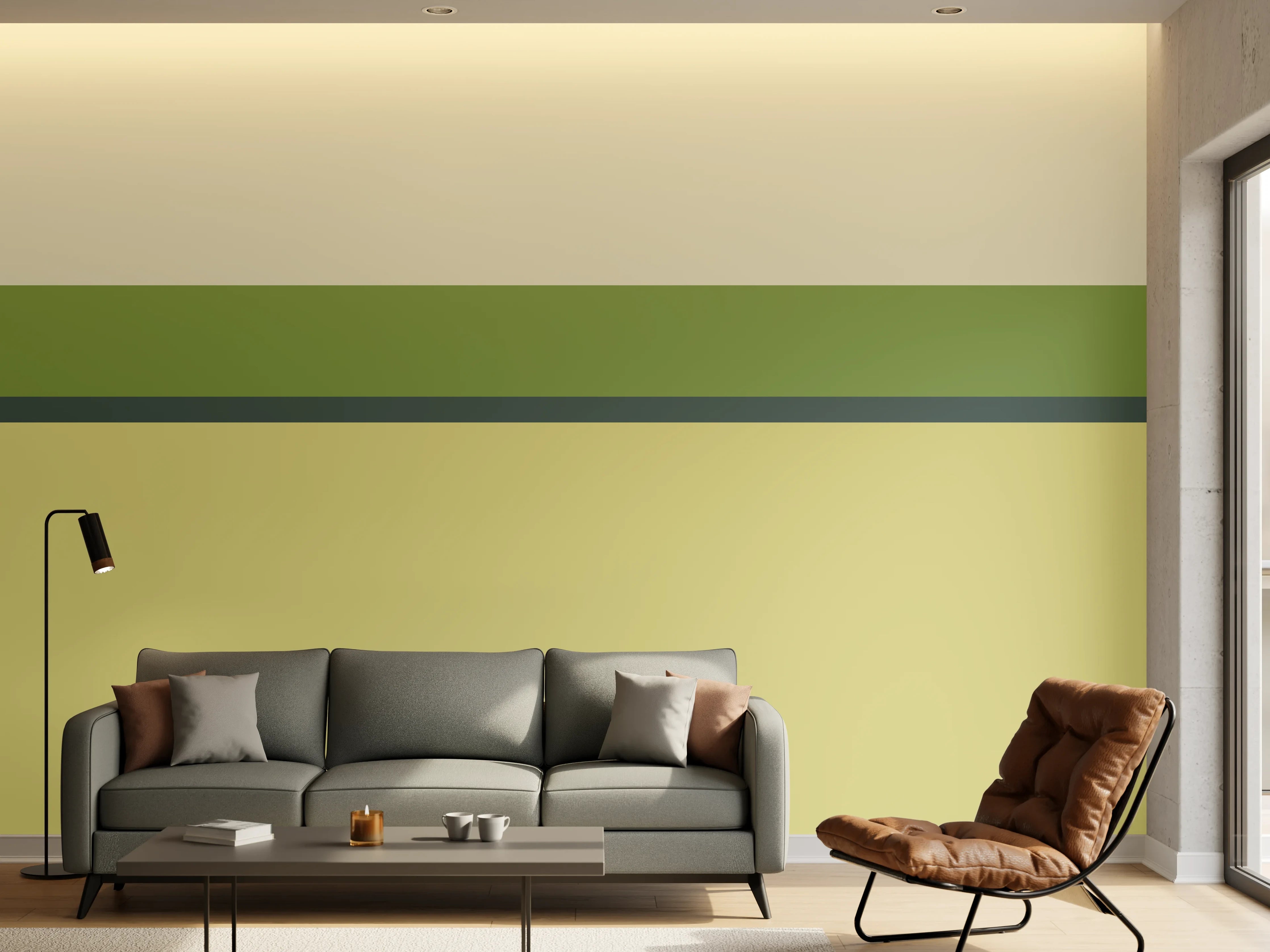 Wandverkleidung Wohnzimmer - The Greens - Horizontal - Pistachio