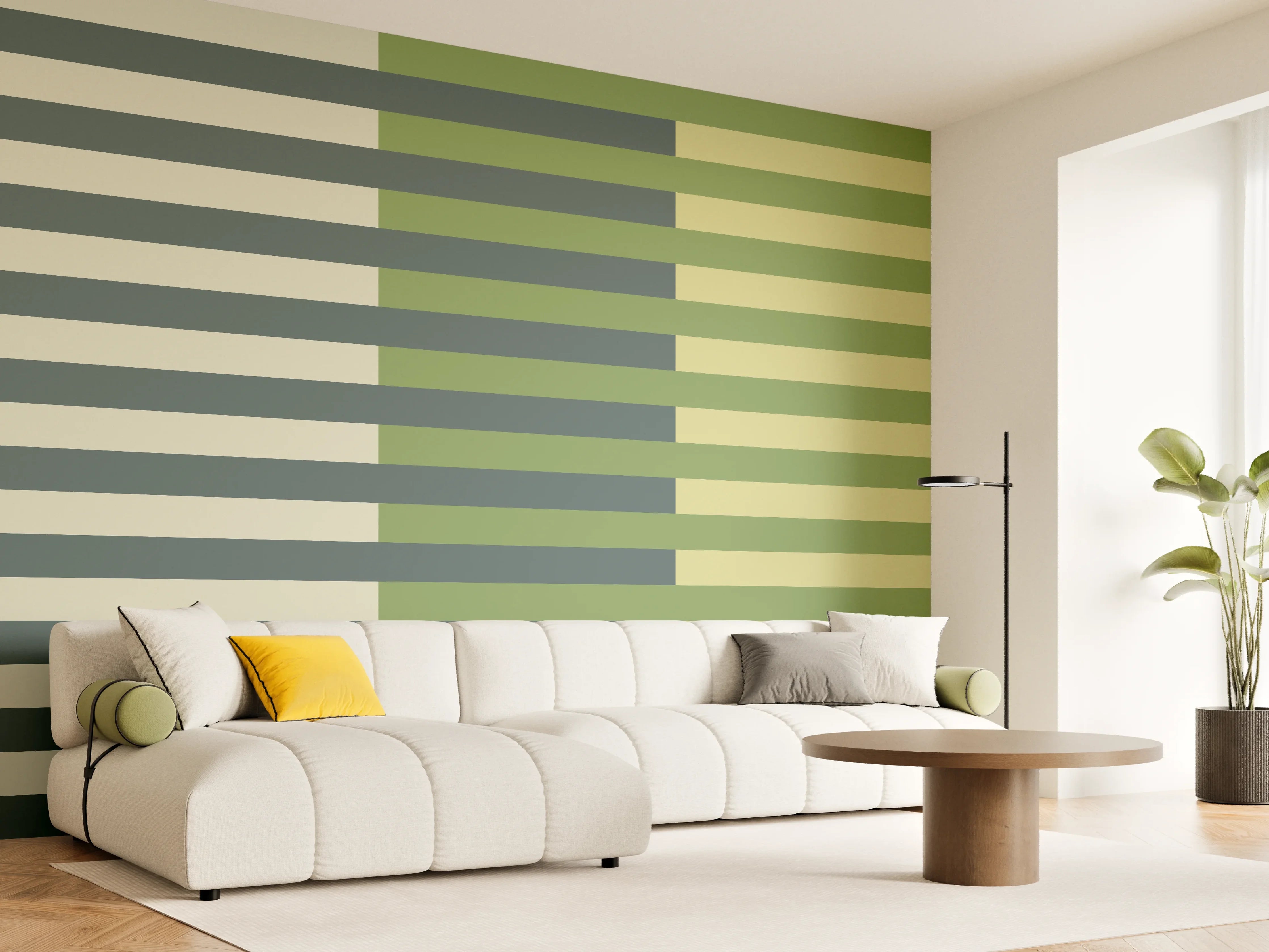 Wandverkleidung Wohnzimmer - The Greens - Multy Stripes - Pistachio