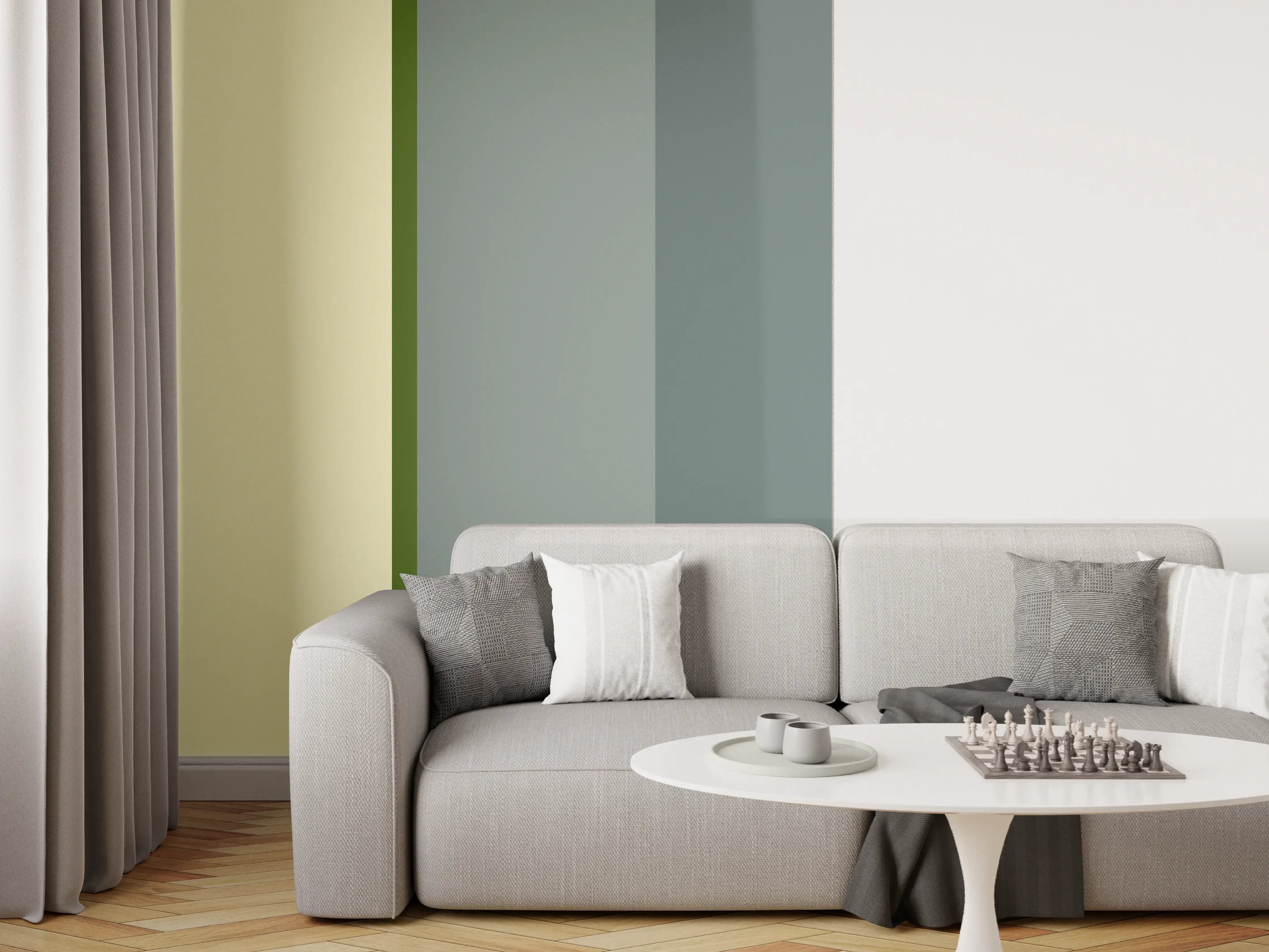 Wandverkleidung Wohnzimmer - The Greens - Vertical - Avocado