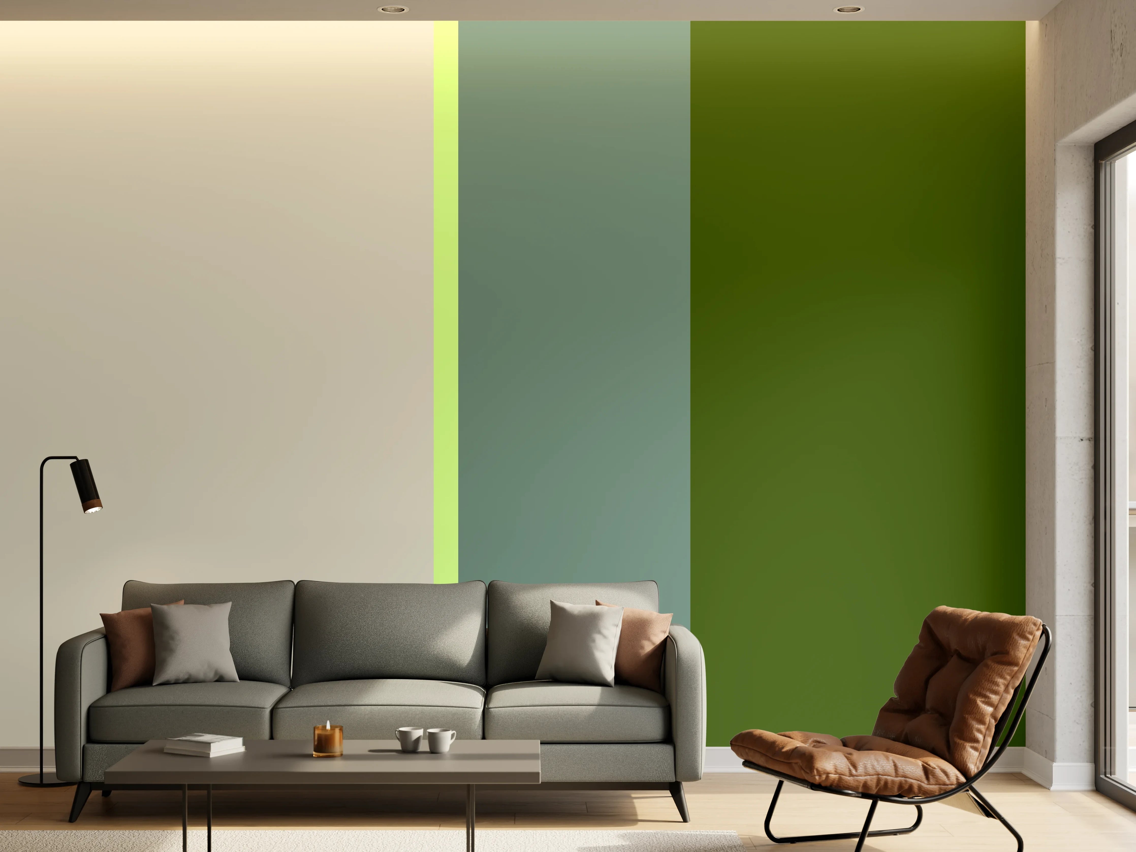 Wandverkleidung Wohnzimmer - The Greens - Vertical - Granny Smith