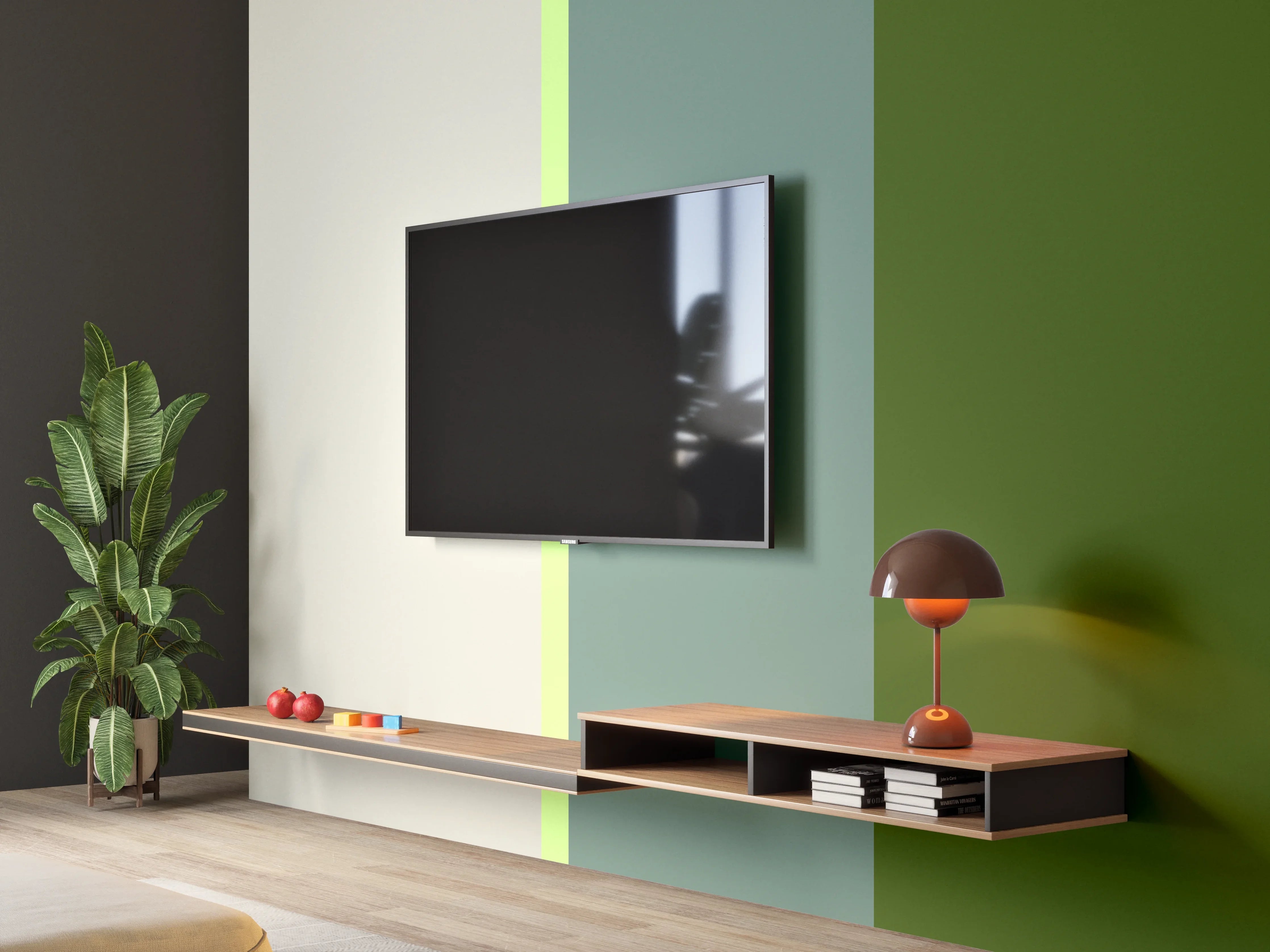Wandverkleidung Wohnzimmer - The Greens - Vertical - Granny Smith
