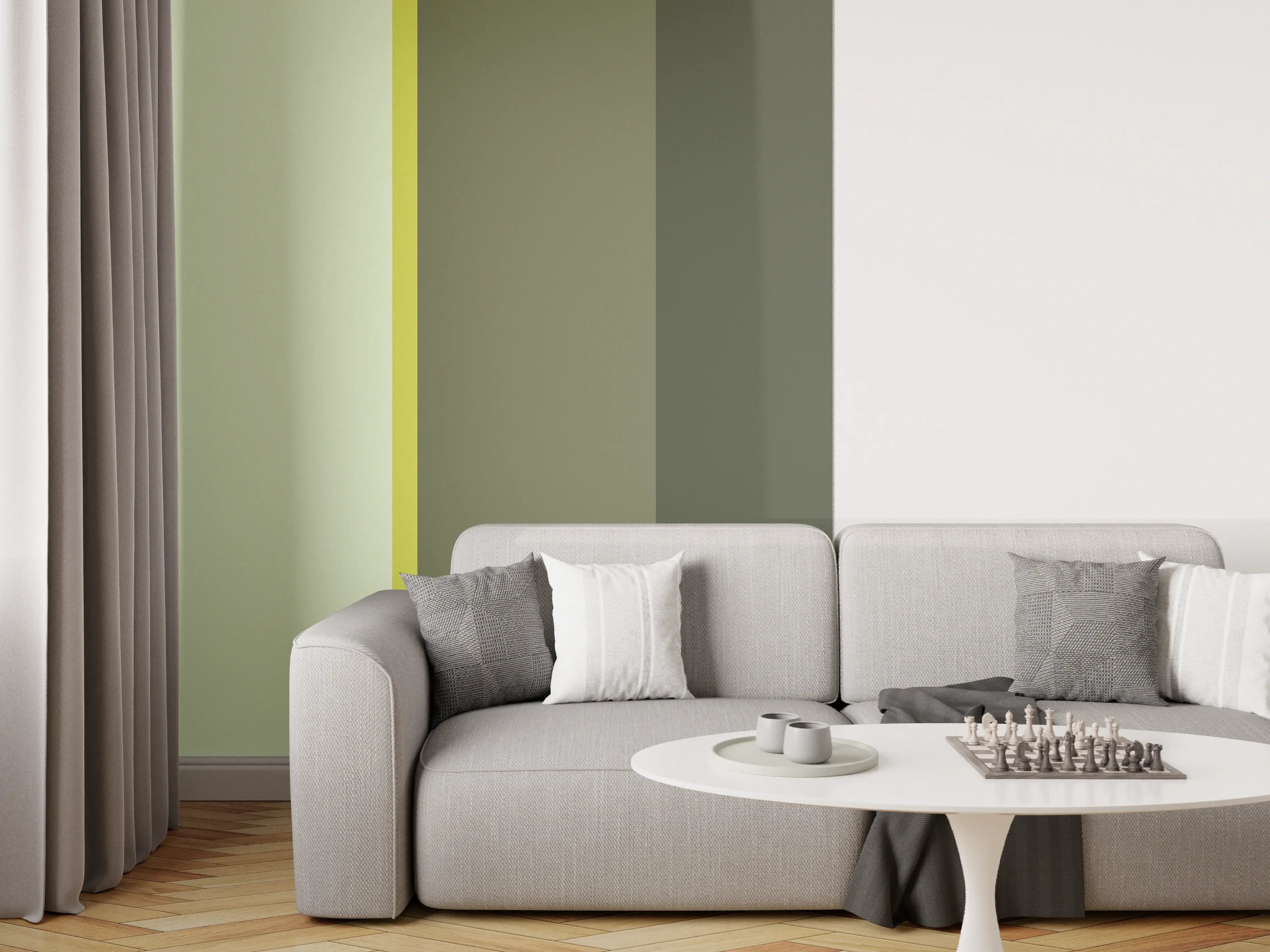 Wandverkleidung Wohnzimmer - The Greens - Vertical - Olive