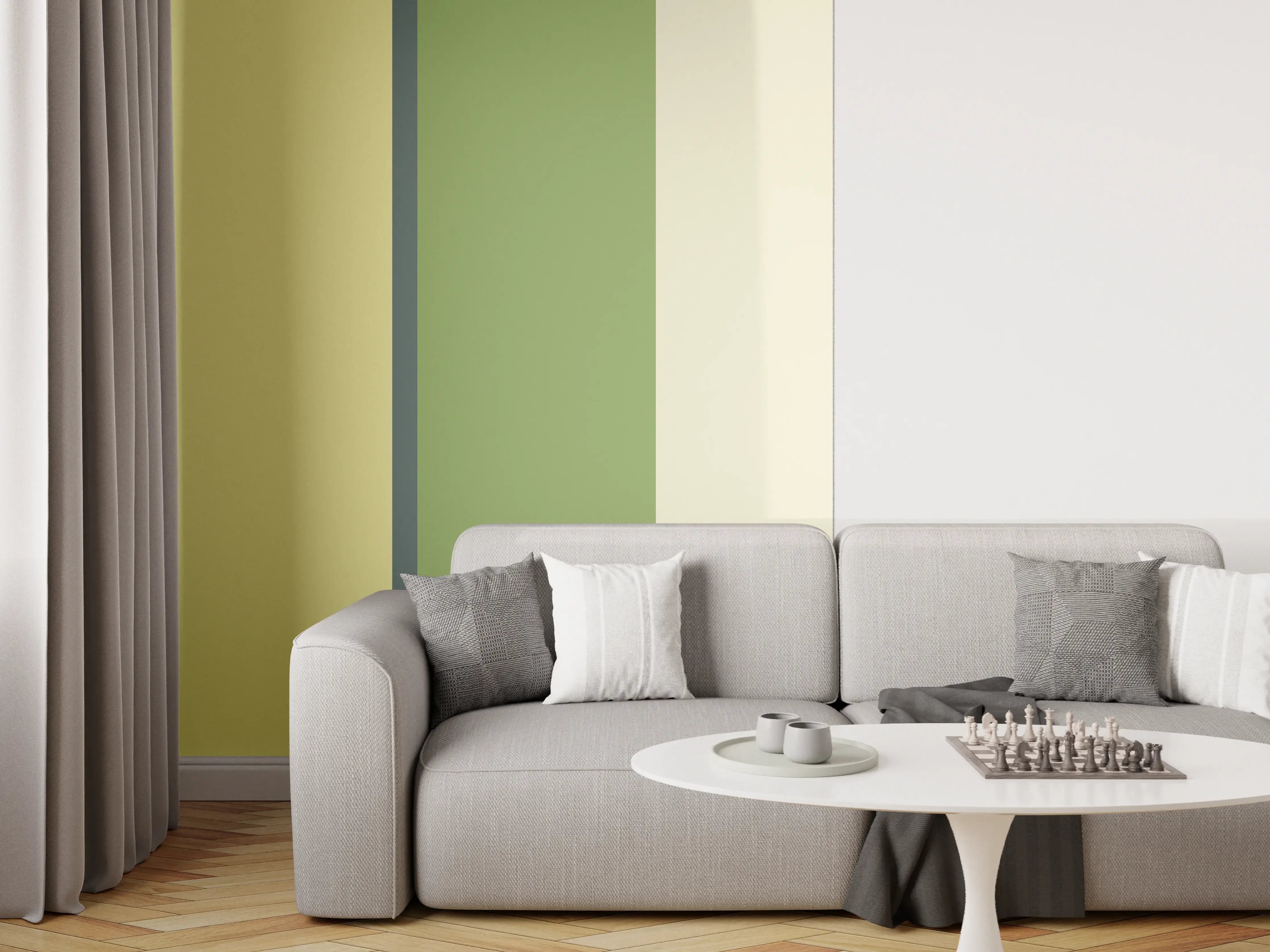 Wandverkleidung Wohnzimmer - The Greens - Vertical - Pistachio