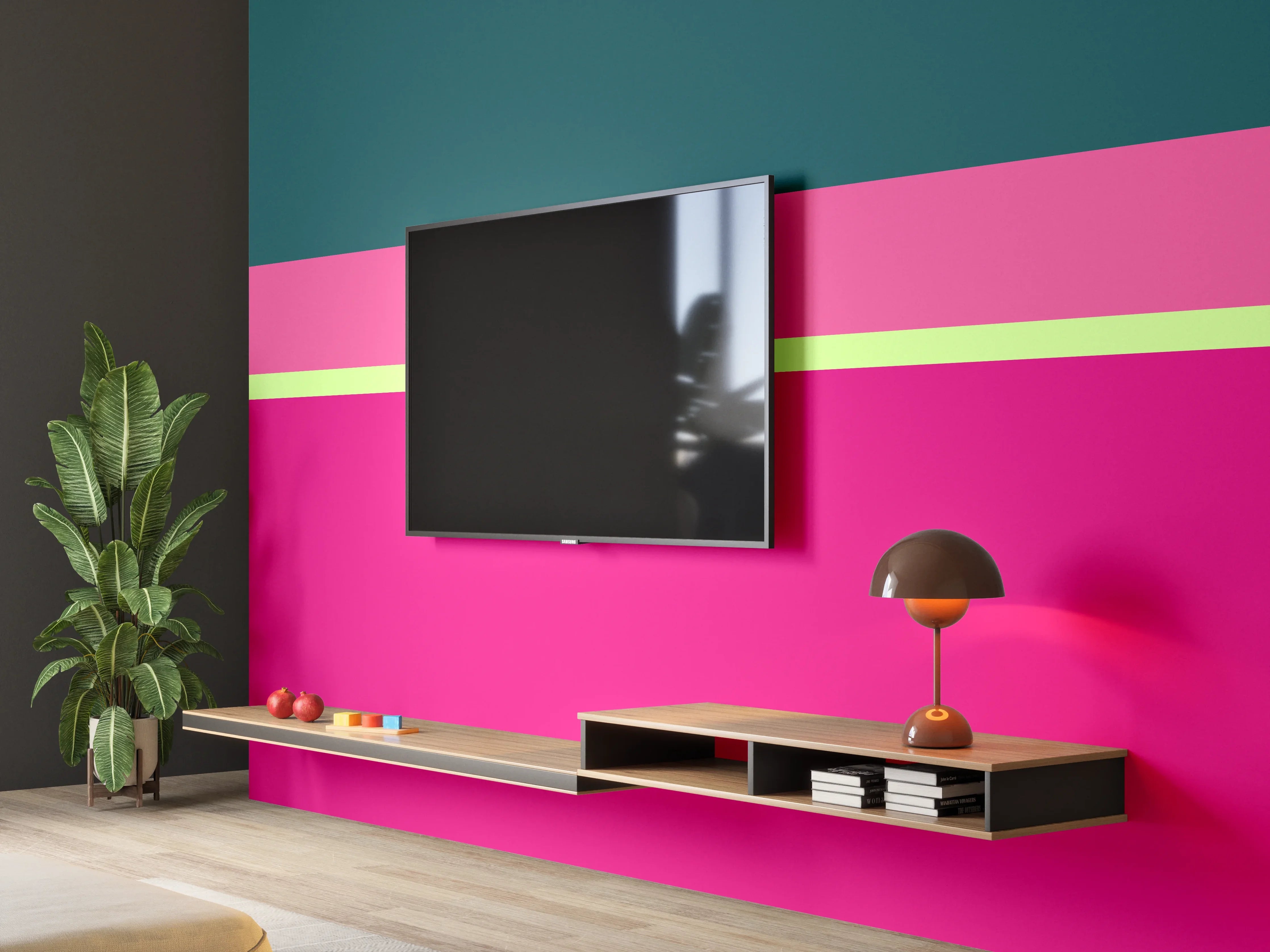 Wandverkleidung Wohnzimmer - The Neons - Horizontal - Lyra