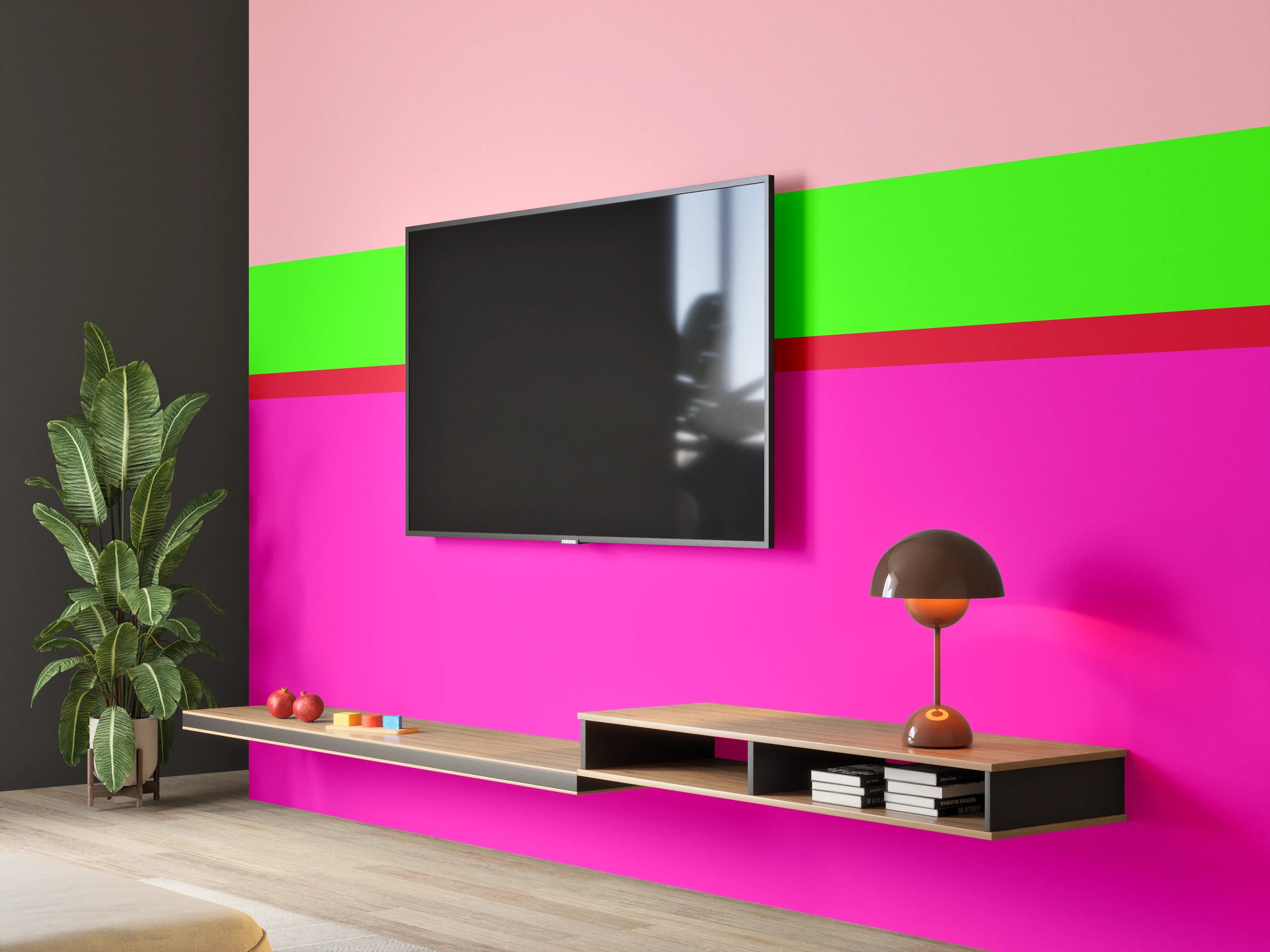 Wandverkleidung Wohnzimmer - The Neons - Horizontal - Nox