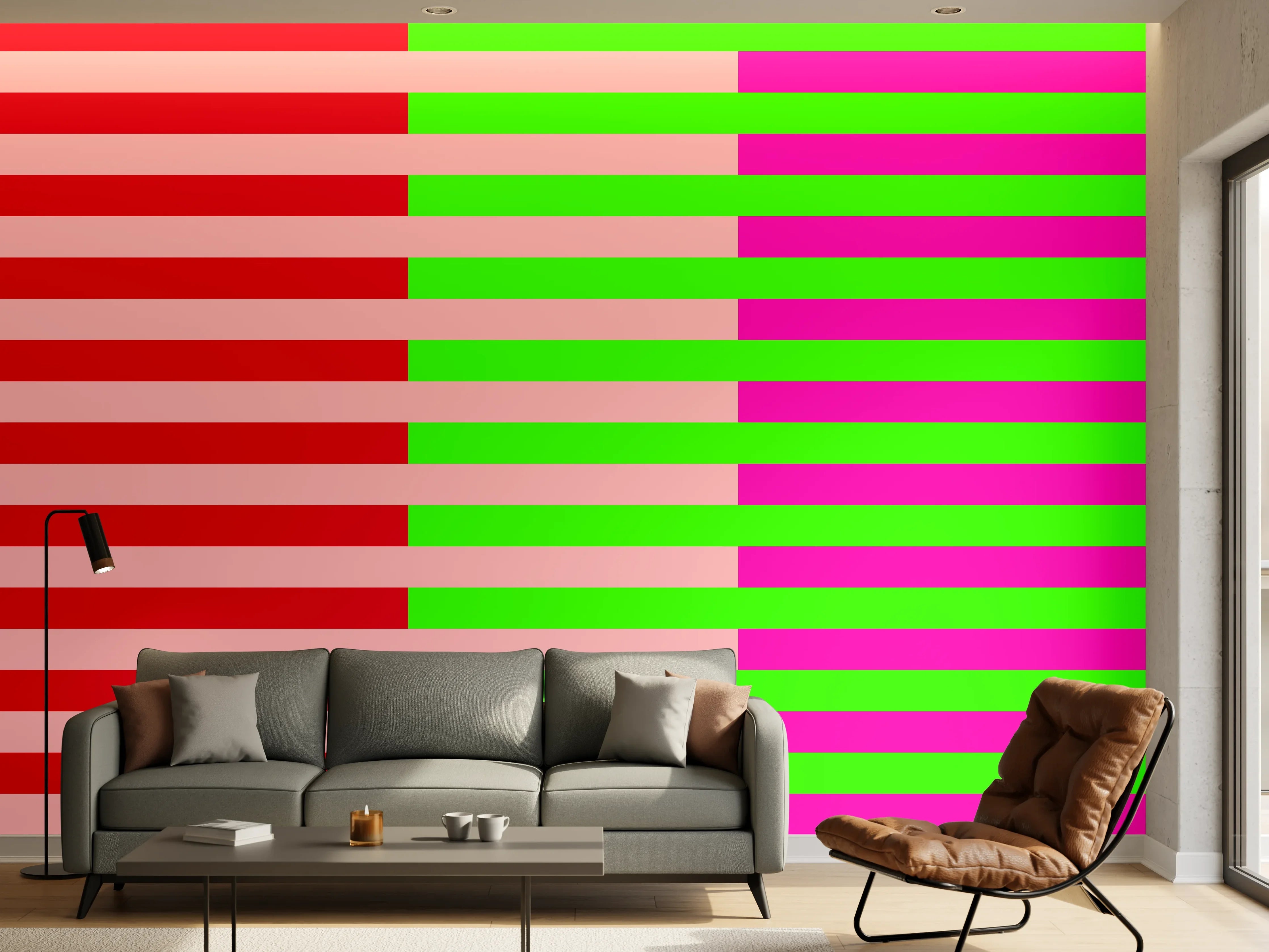 Wandverkleidung Wohnzimmer - The Neons - Multy Stripes - Nox