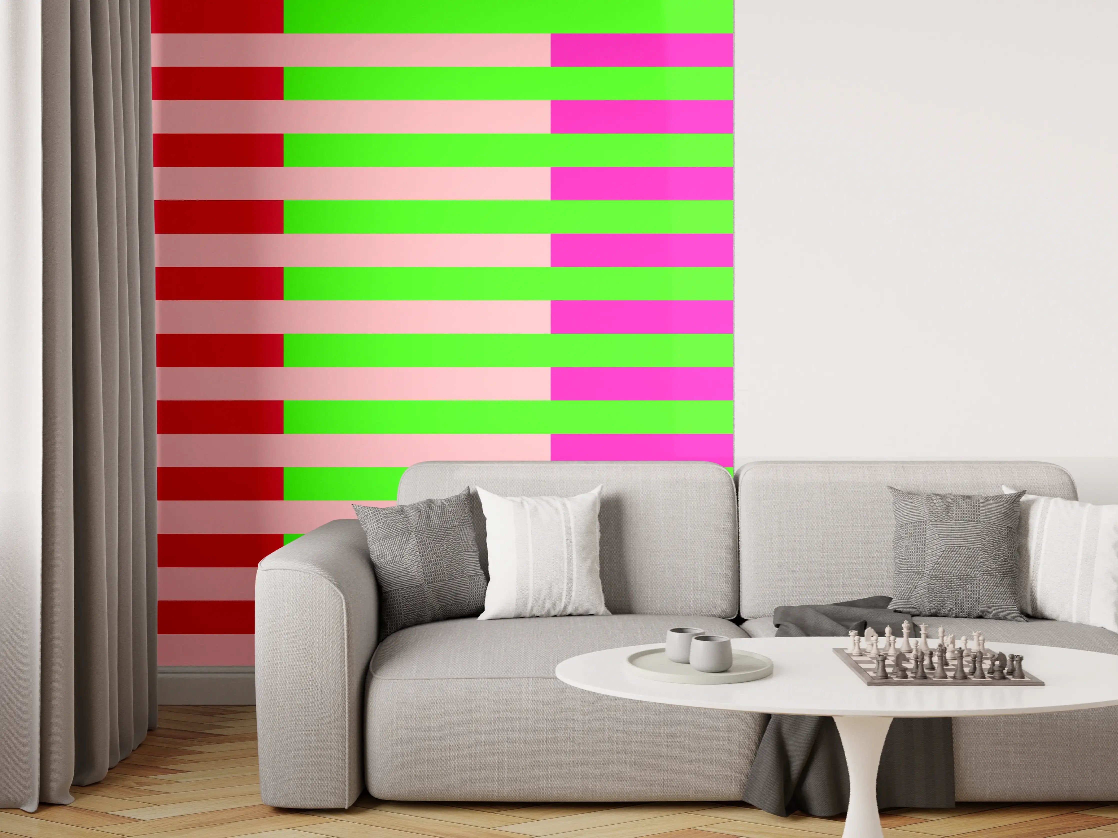 Wandverkleidung Wohnzimmer - The Neons - Multy Stripes - Nox