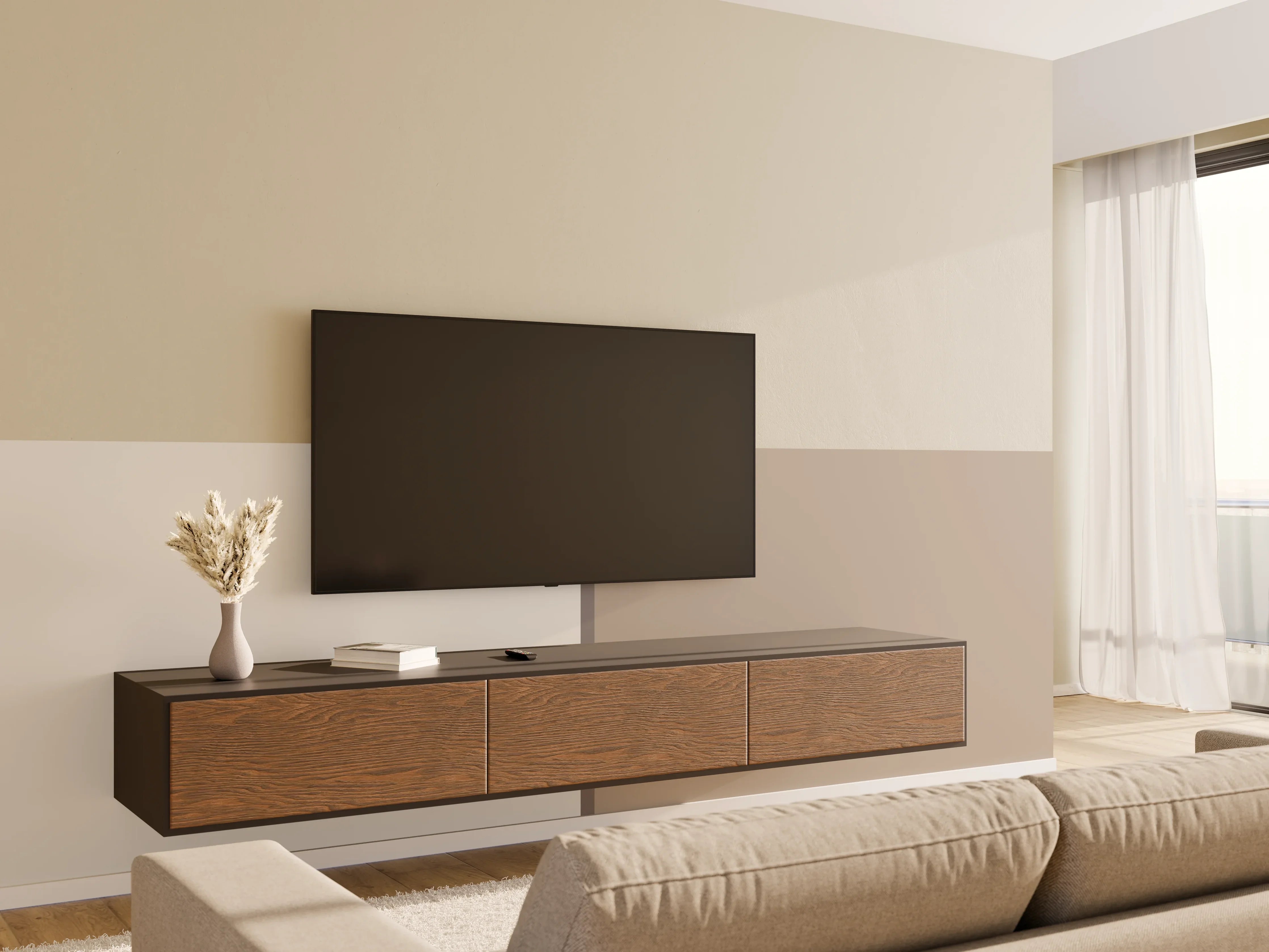 Wandverkleidung Wohnzimmer - The Nudes - Easy Vertikal - Fog
