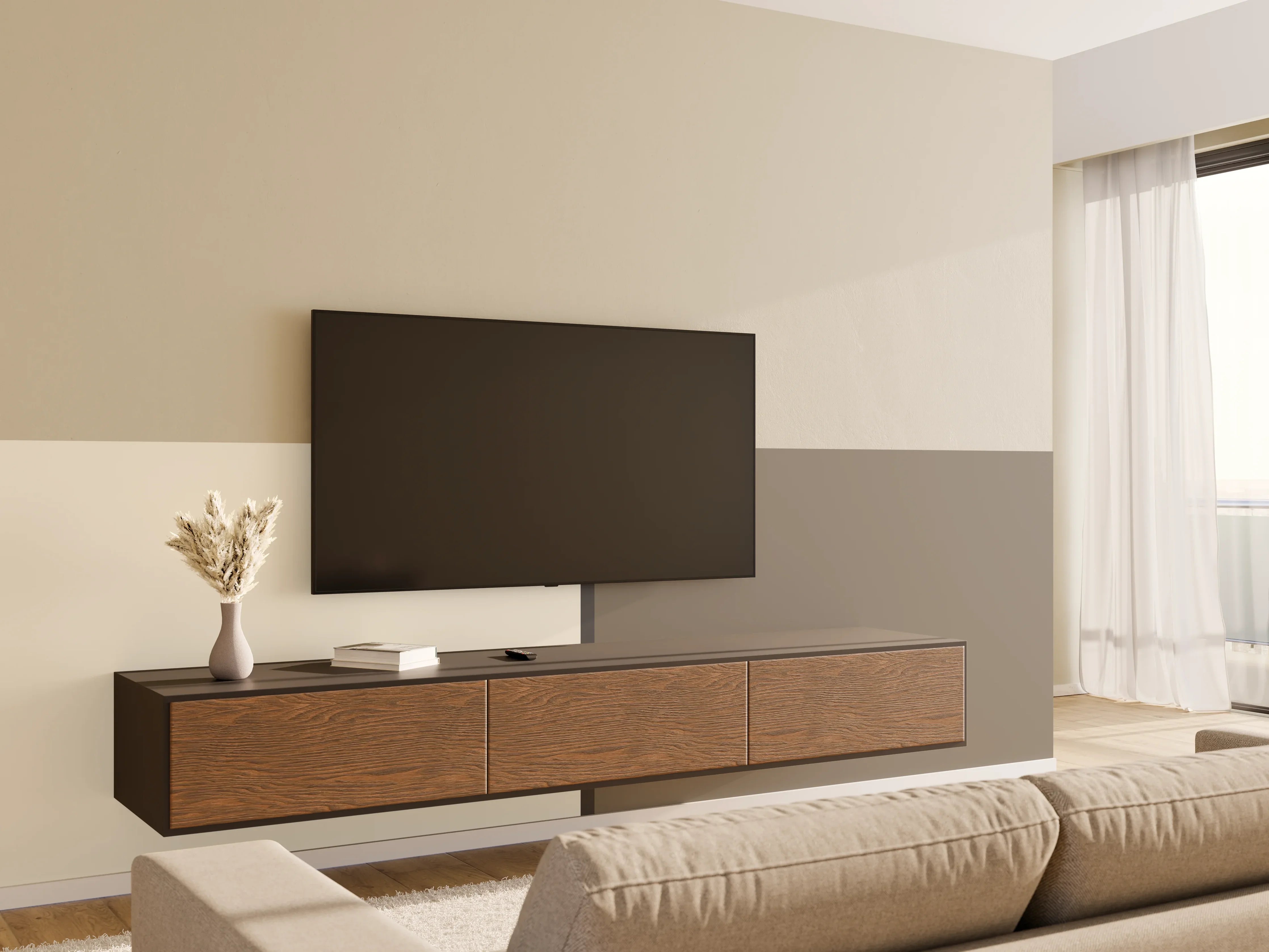 Wandverkleidung Wohnzimmer - The Nudes - Easy Vertikal - Toffee