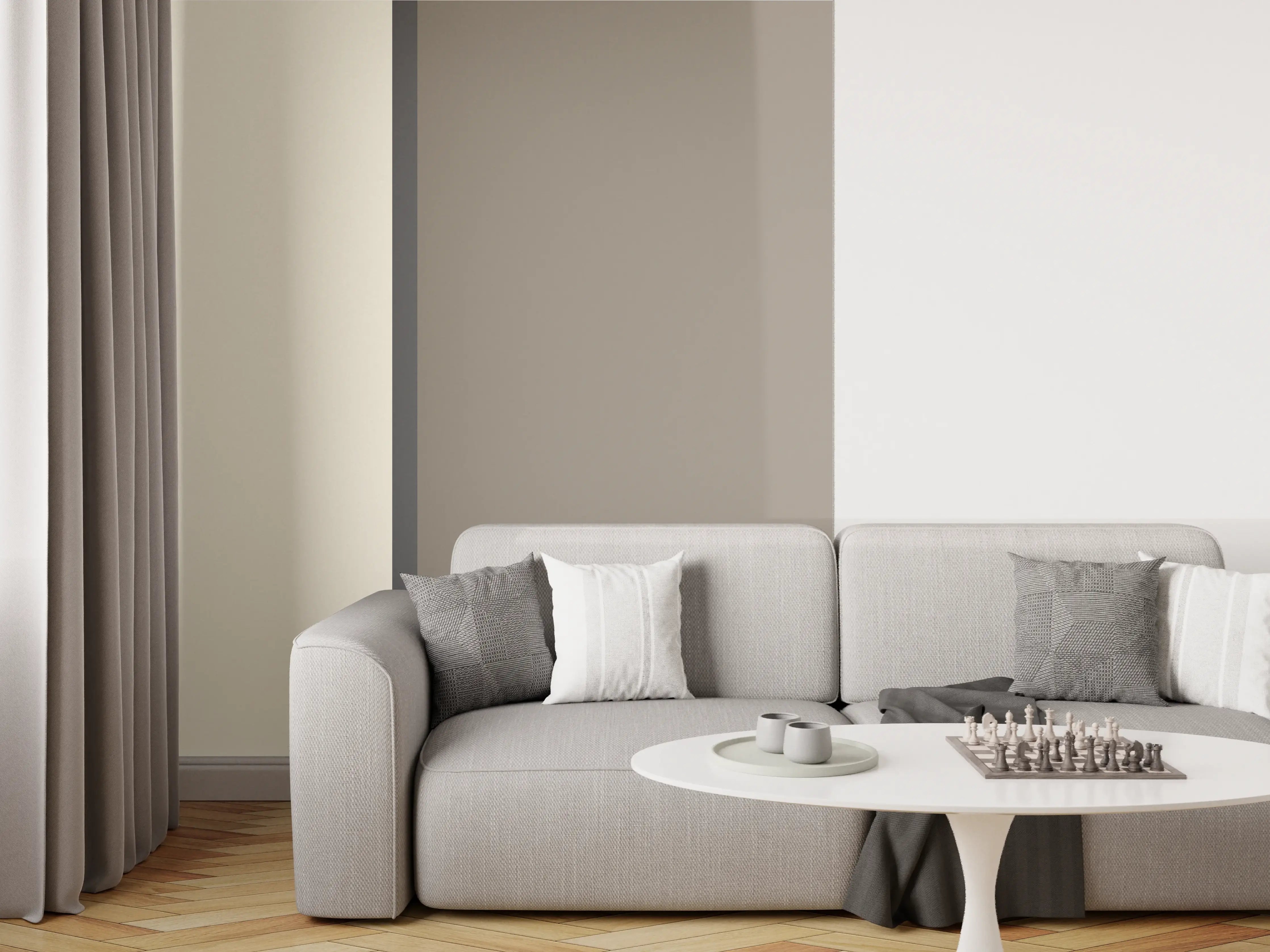 Wandverkleidung Wohnzimmer - The Nudes - Easy Vertikal - Toffee