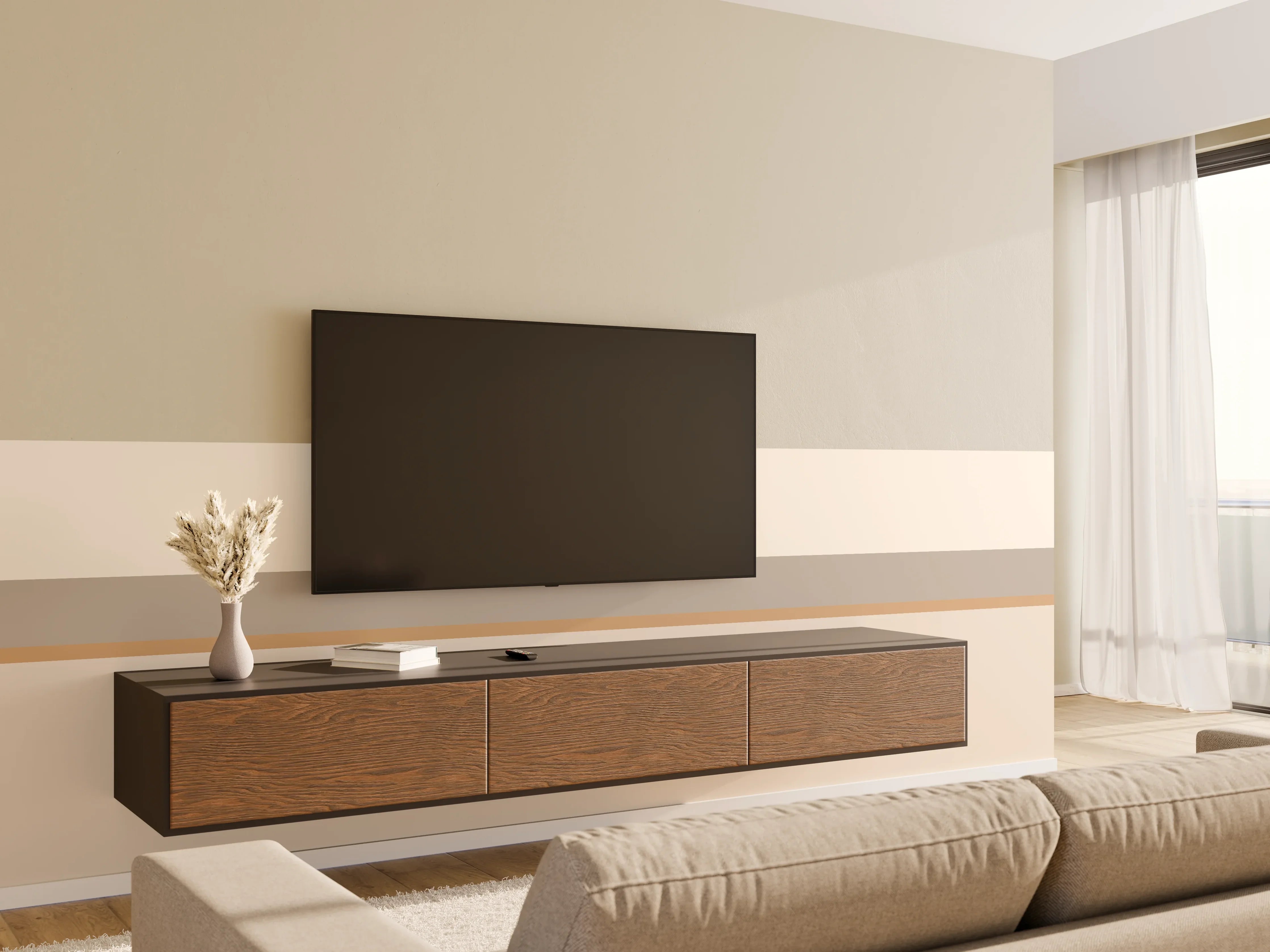Wandverkleidung Wohnzimmer - The Nudes - Horizontal - Caramel