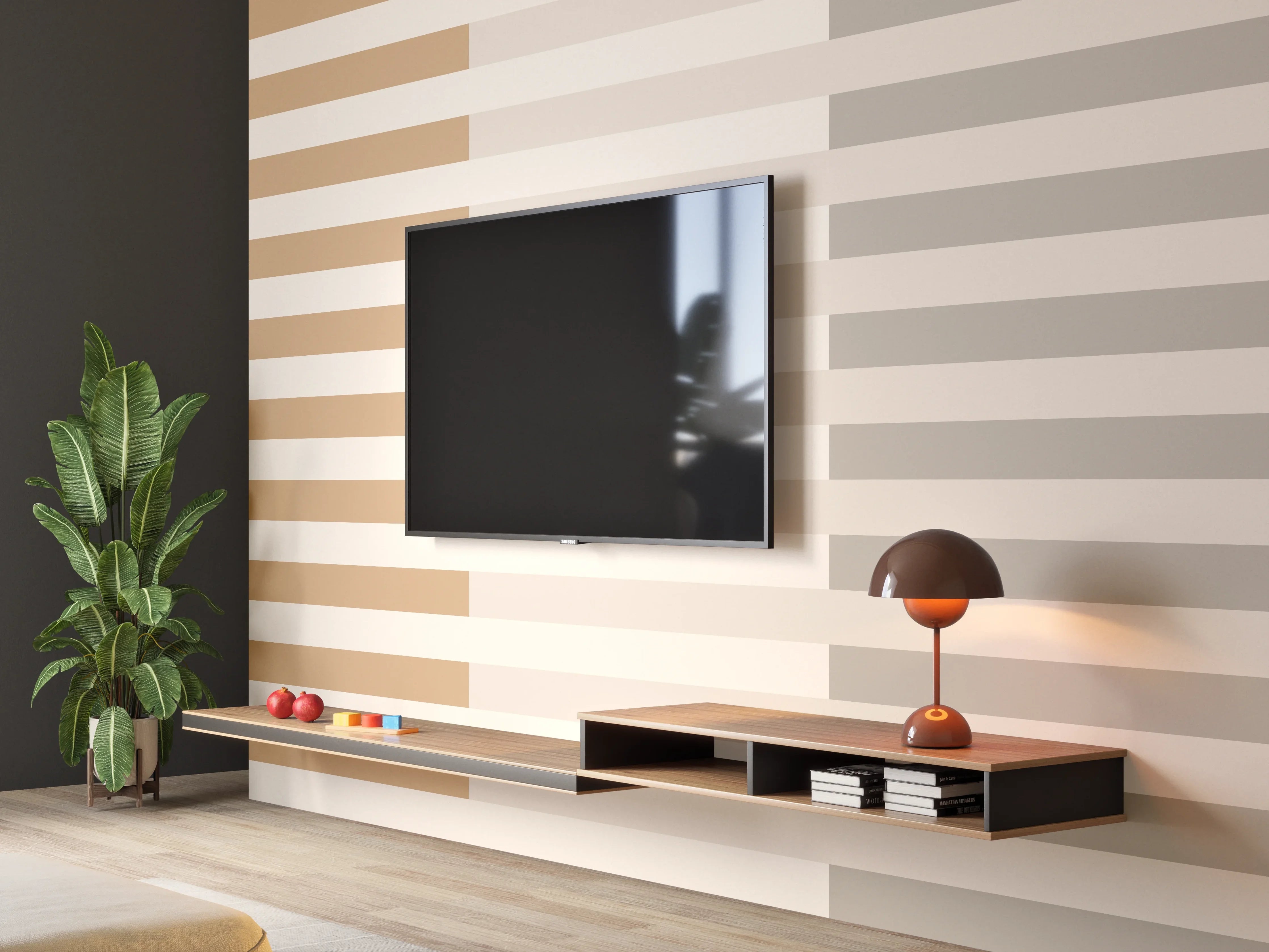 Wandverkleidung Wohnzimmer - The Nudes - Multy Stripes - Caramel