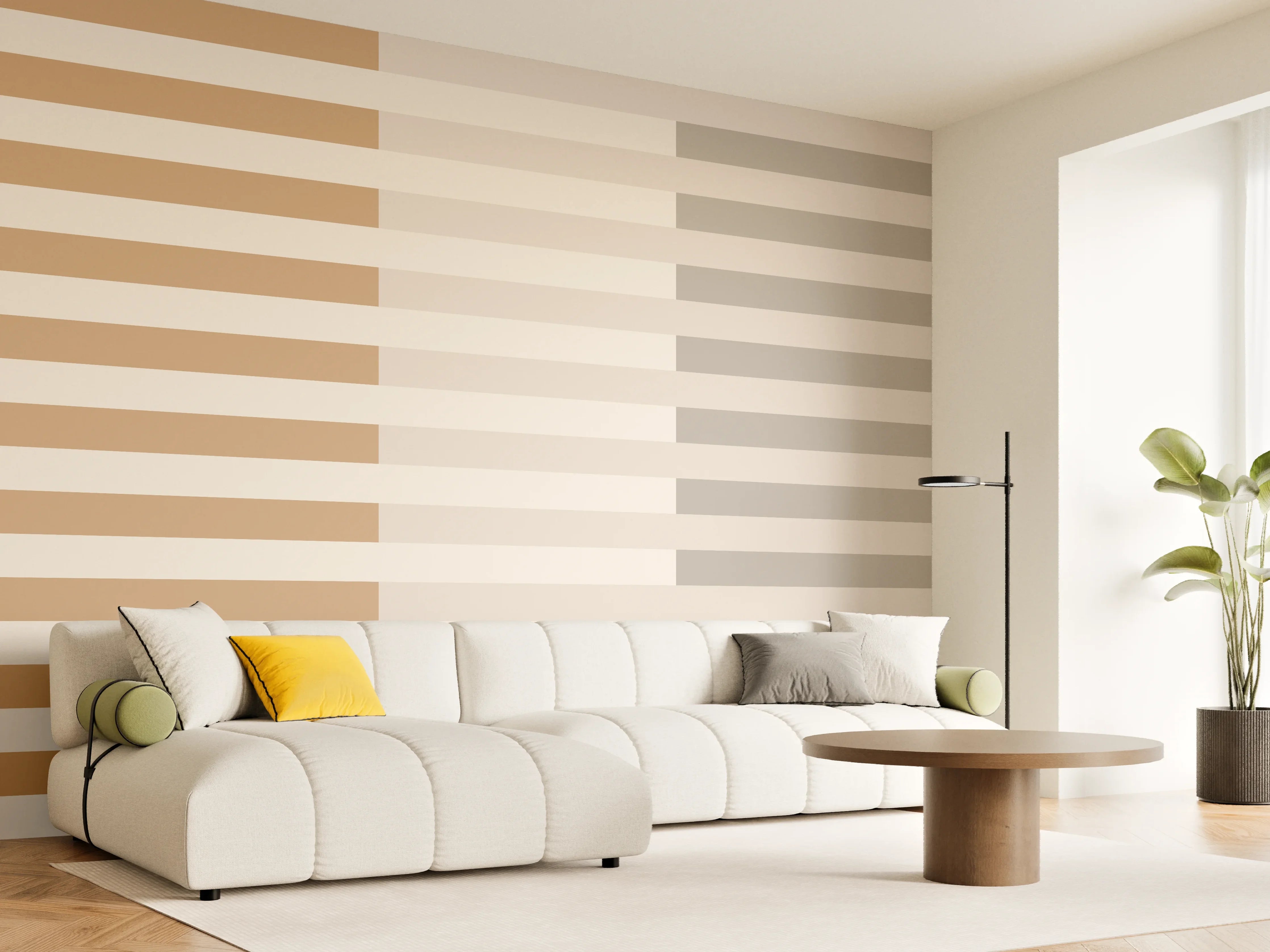 Wandverkleidung Wohnzimmer - The Nudes - Multy Stripes - Caramel