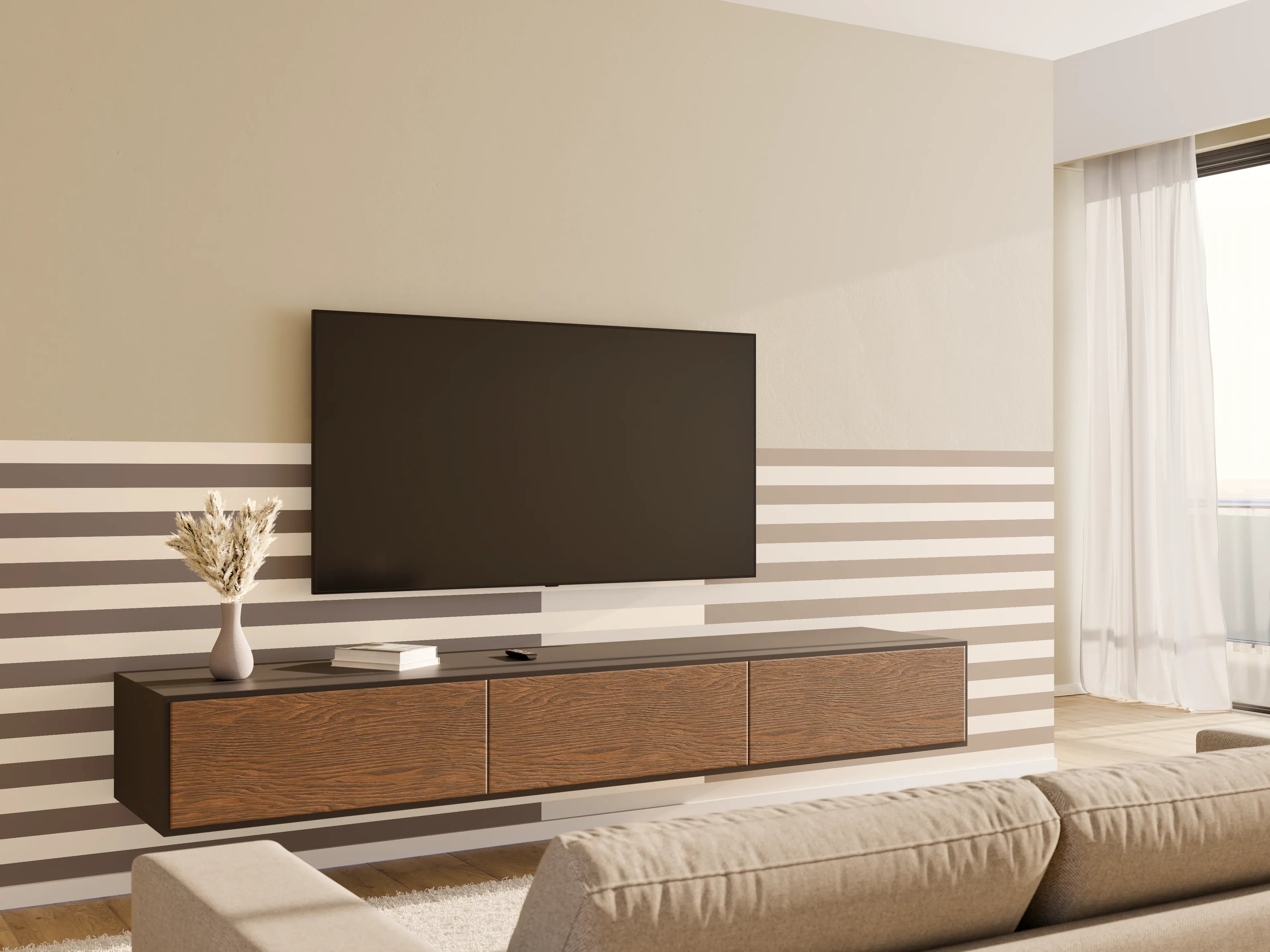 Wandverkleidung Wohnzimmer - The Nudes - Multy Stripes - Fog