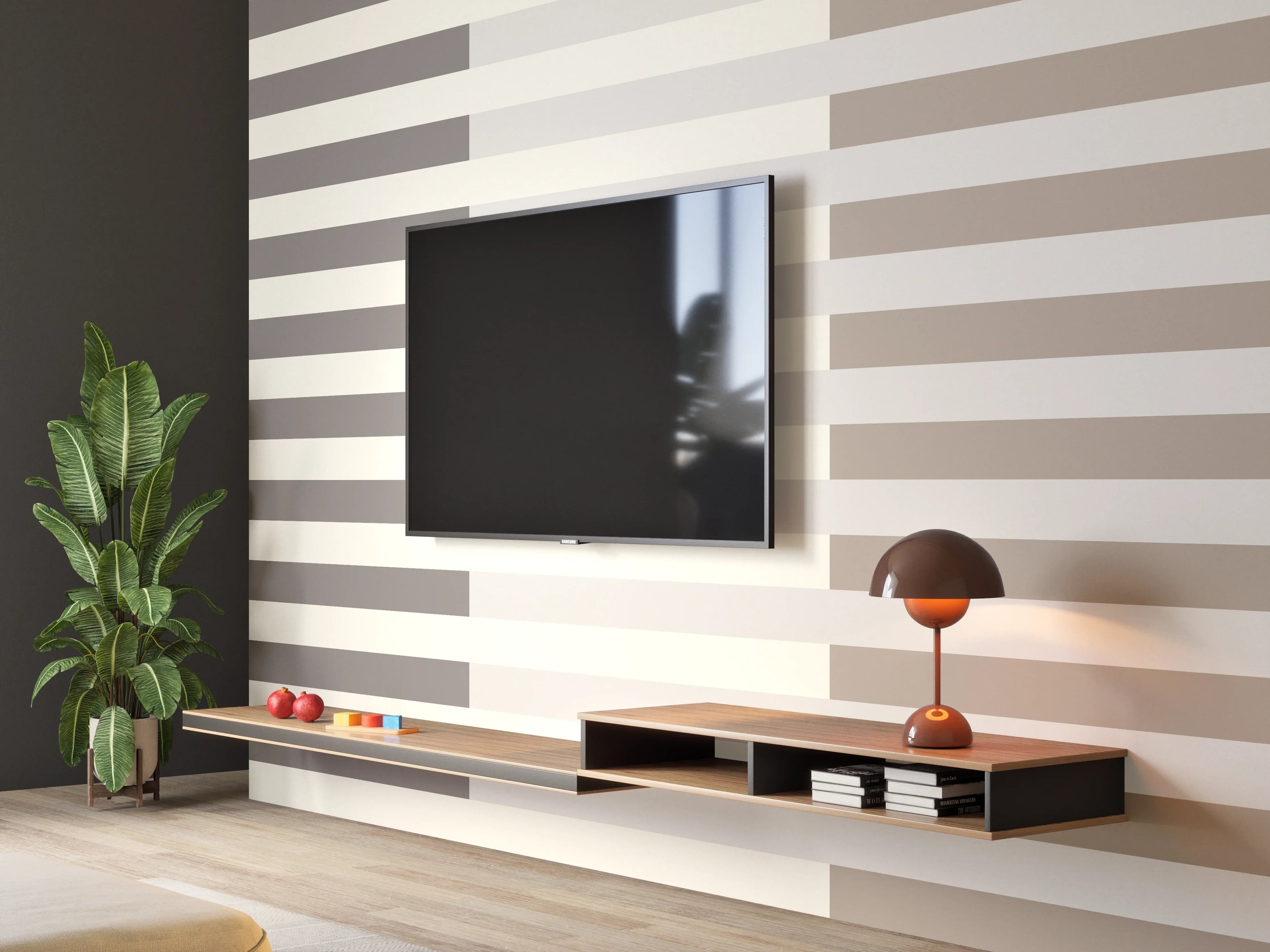 Wandverkleidung Wohnzimmer - The Nudes - Multy Stripes - Fog