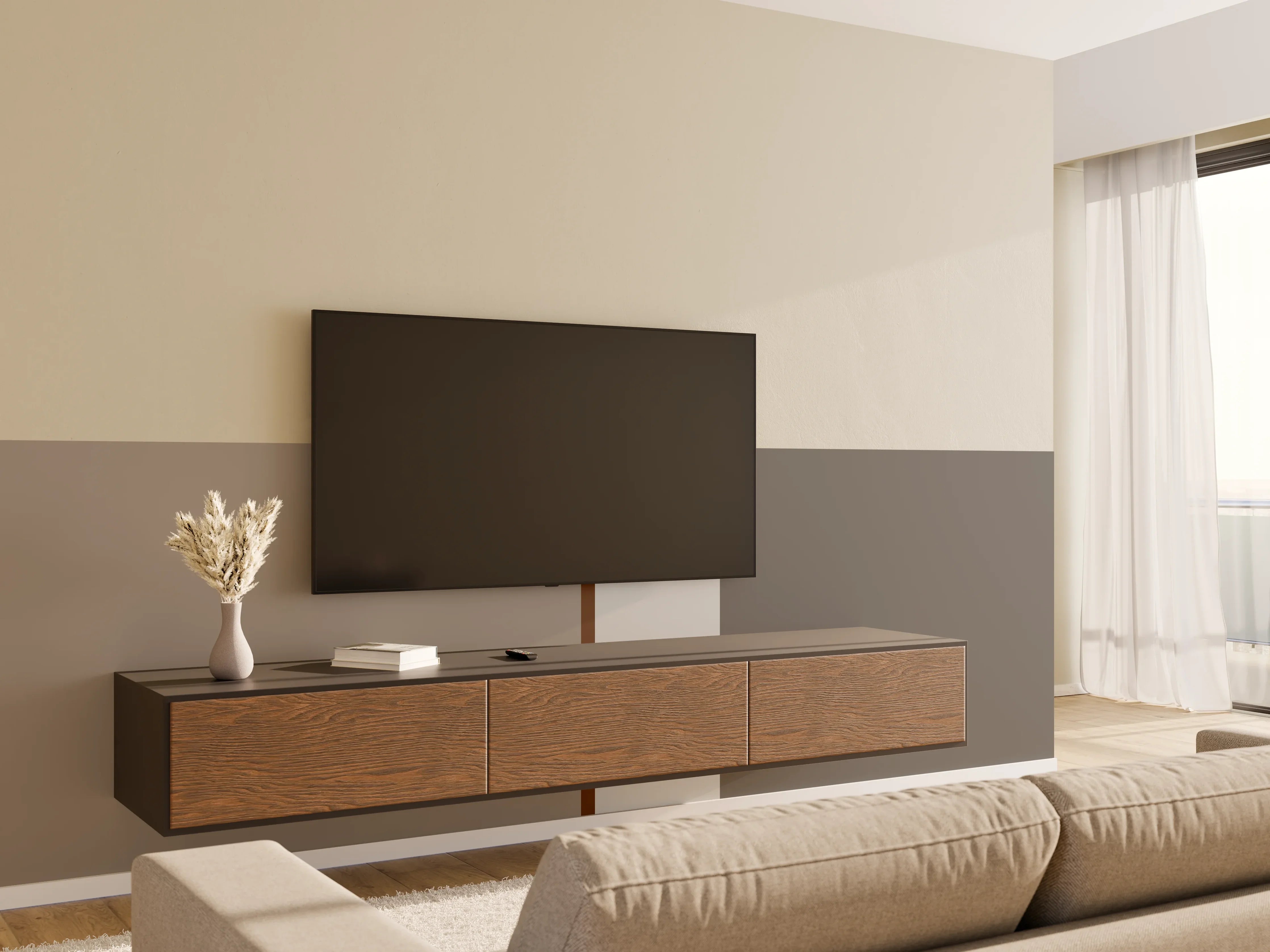 Wandverkleidung Wohnzimmer - The Nudes - Vertikal - Ash