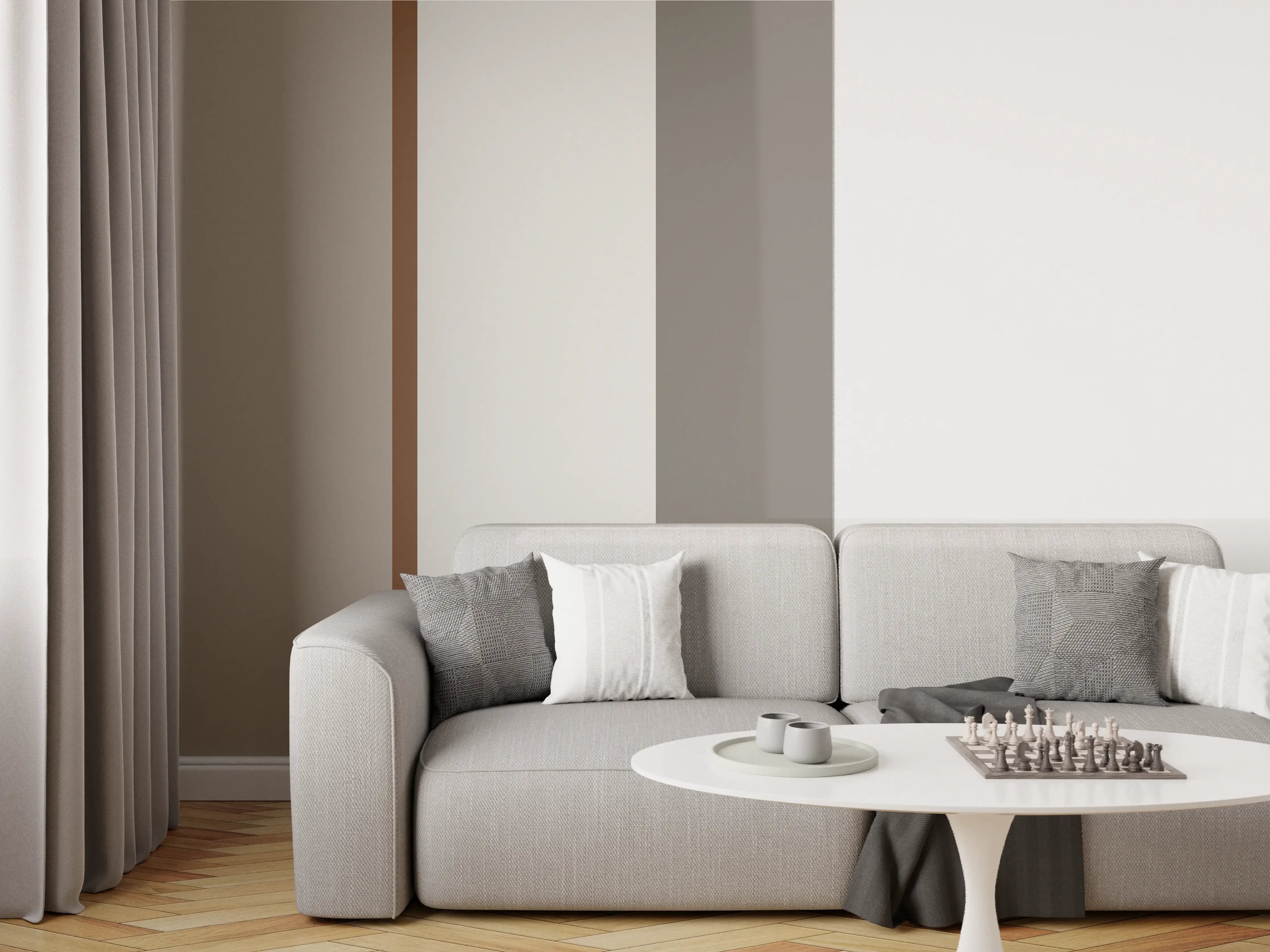 Wandverkleidung Wohnzimmer - The Nudes - Vertikal - Ash