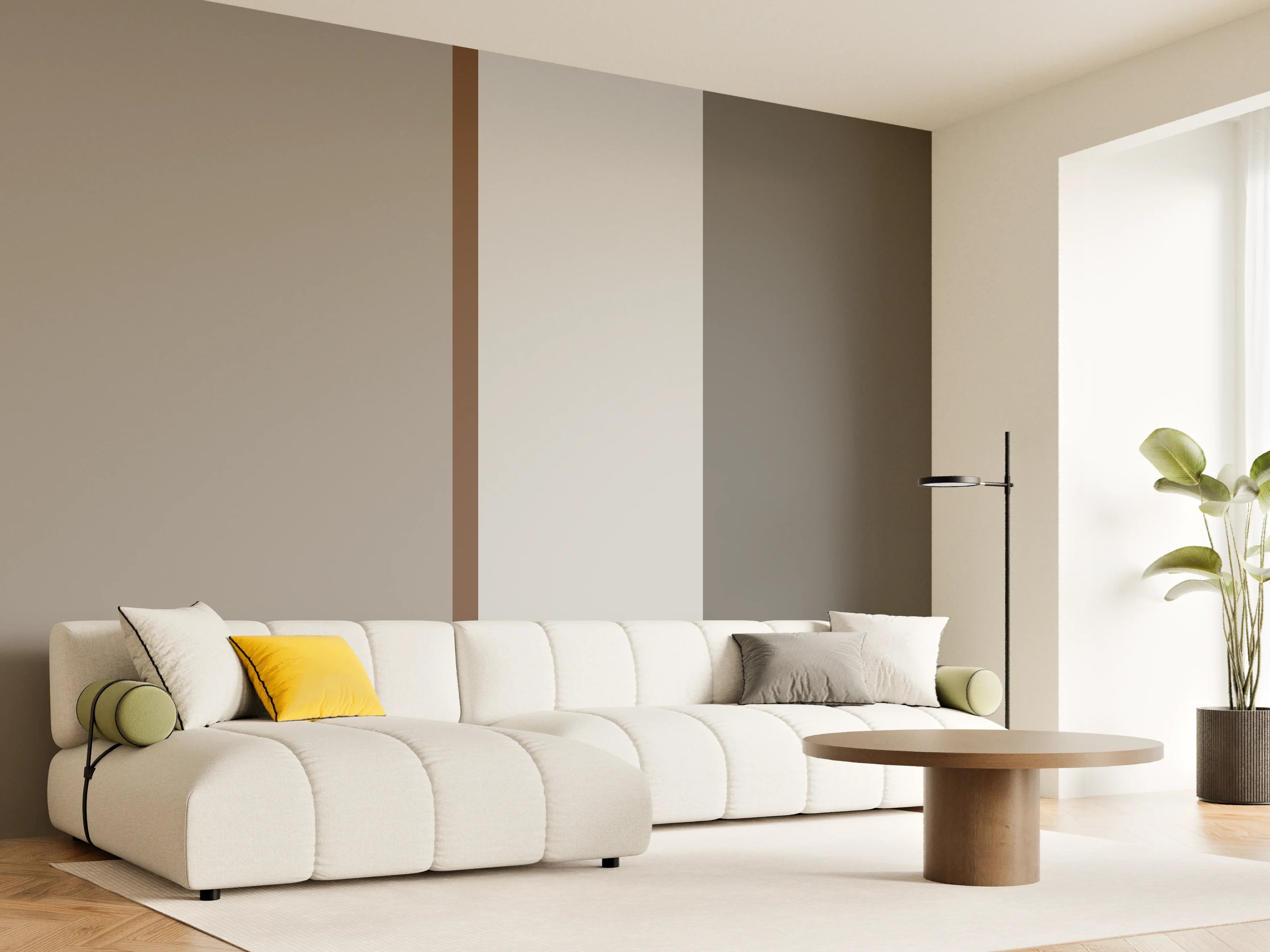 Wandverkleidung Wohnzimmer - The Nudes - Vertikal - Ash