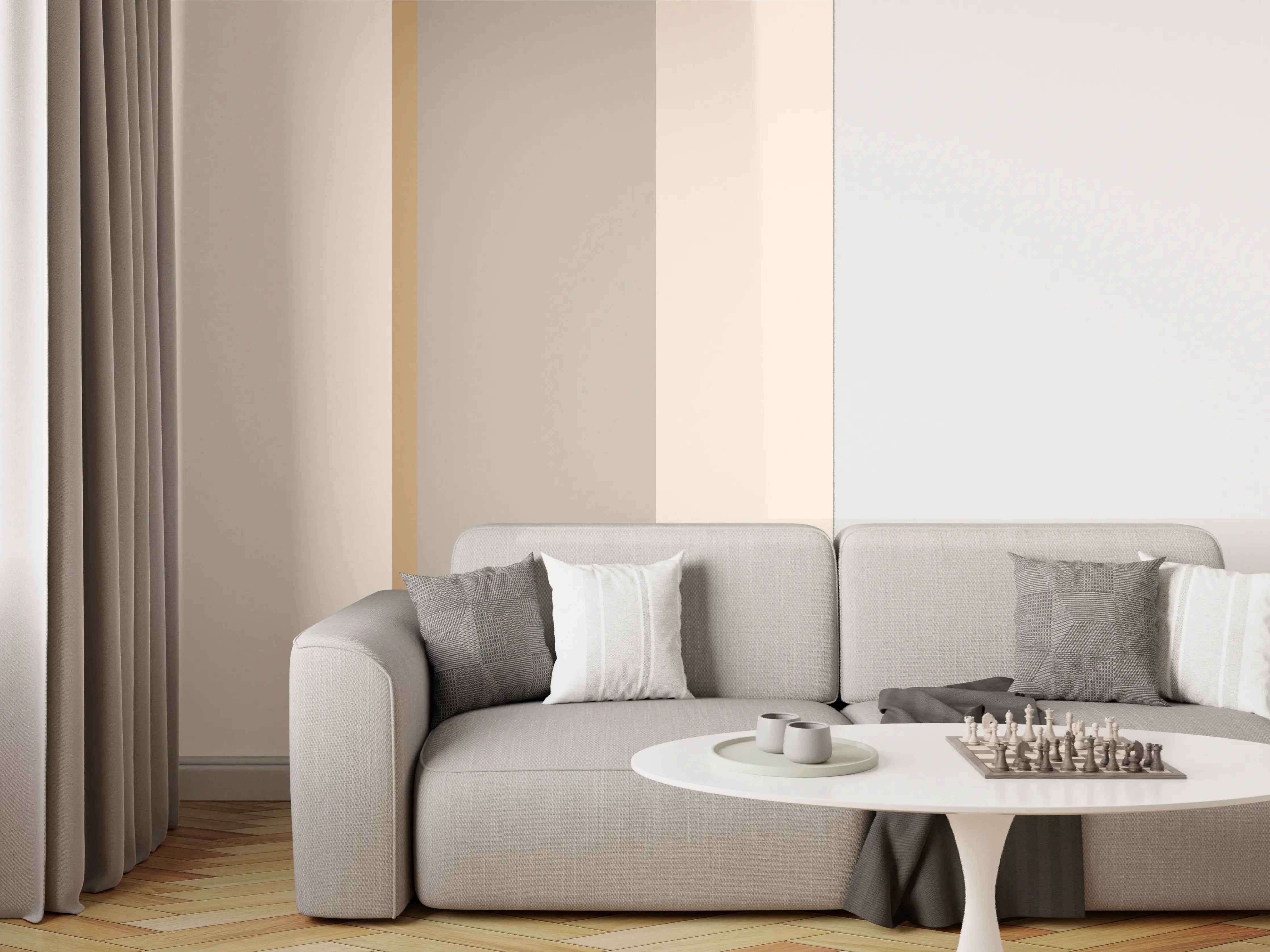 Wandverkleidung Wohnzimmer - The Nudes - Vertikal - Caramel