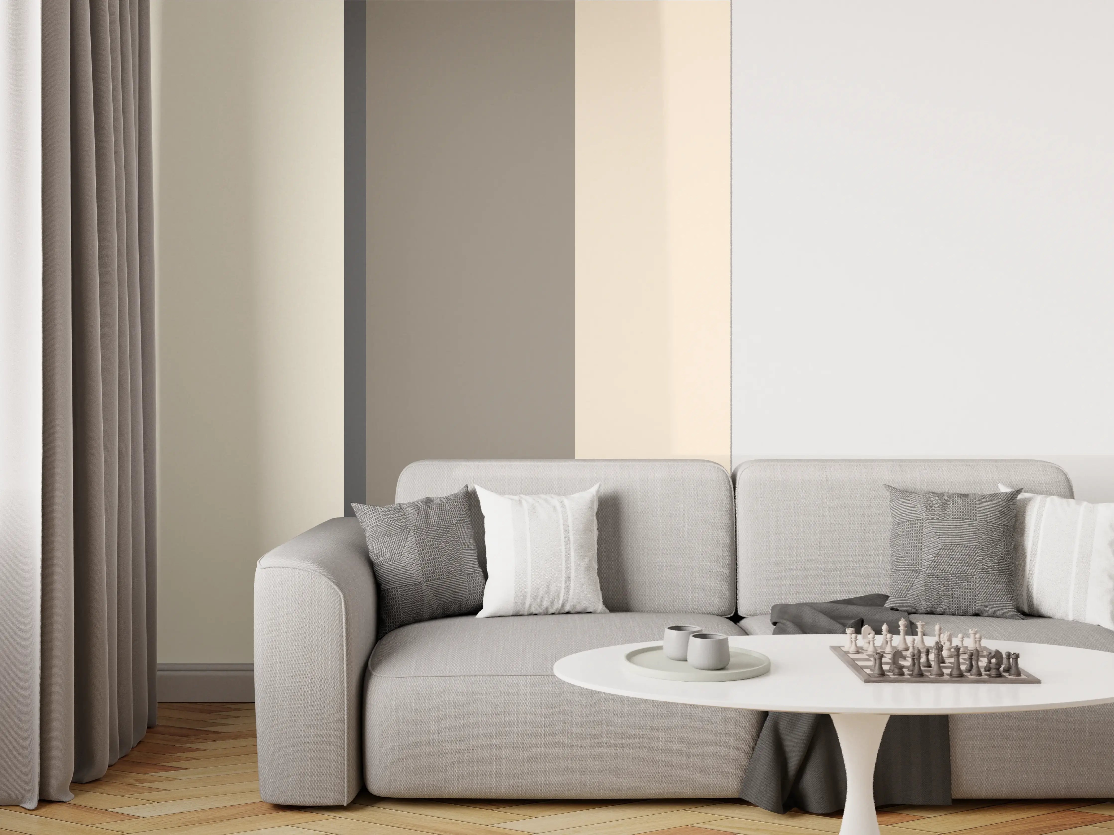 Wandverkleidung Wohnzimmer - The Nudes - Vertikal - Toffee