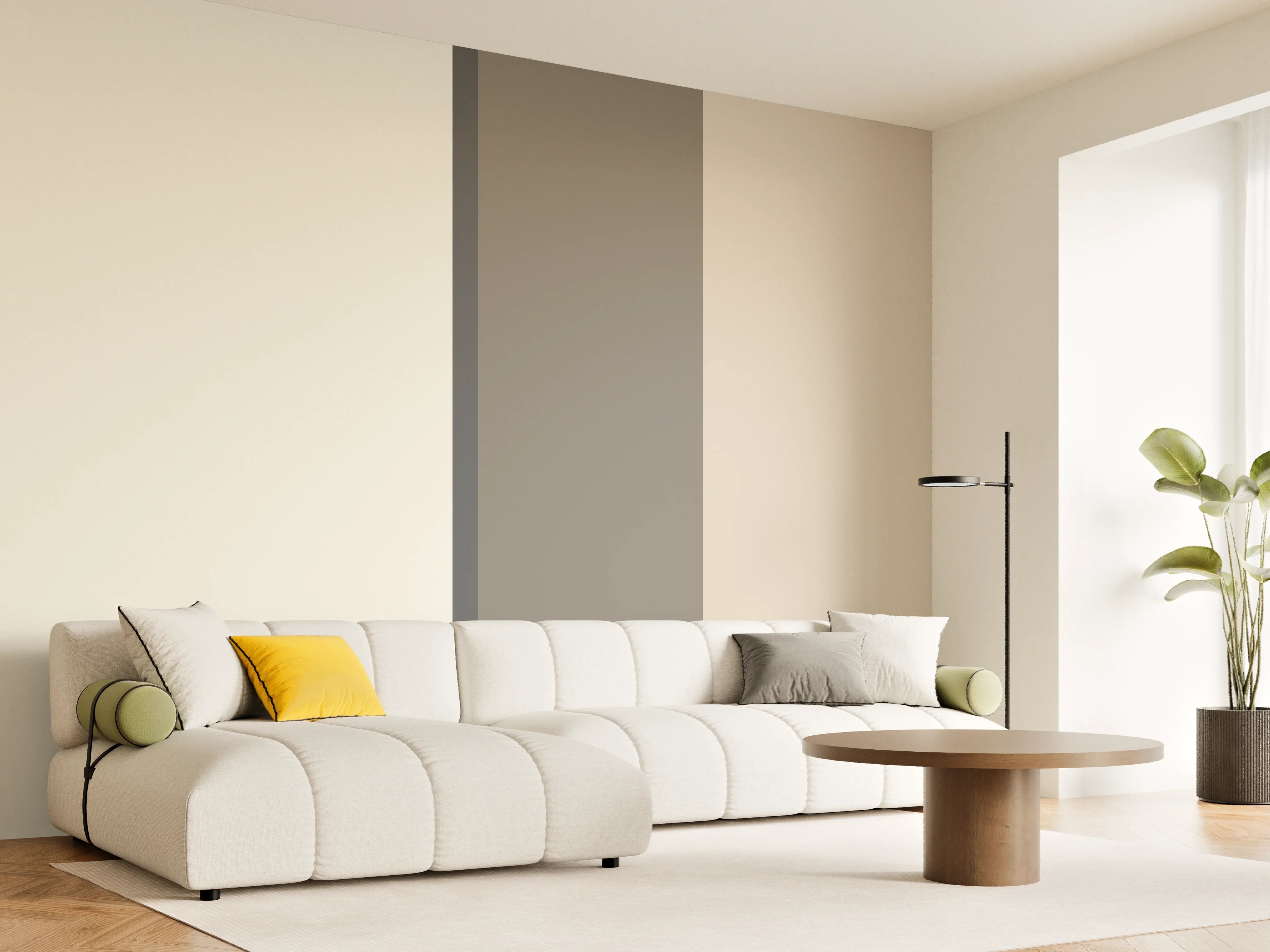 Wandverkleidung Wohnzimmer - The Nudes - Vertikal - Toffee