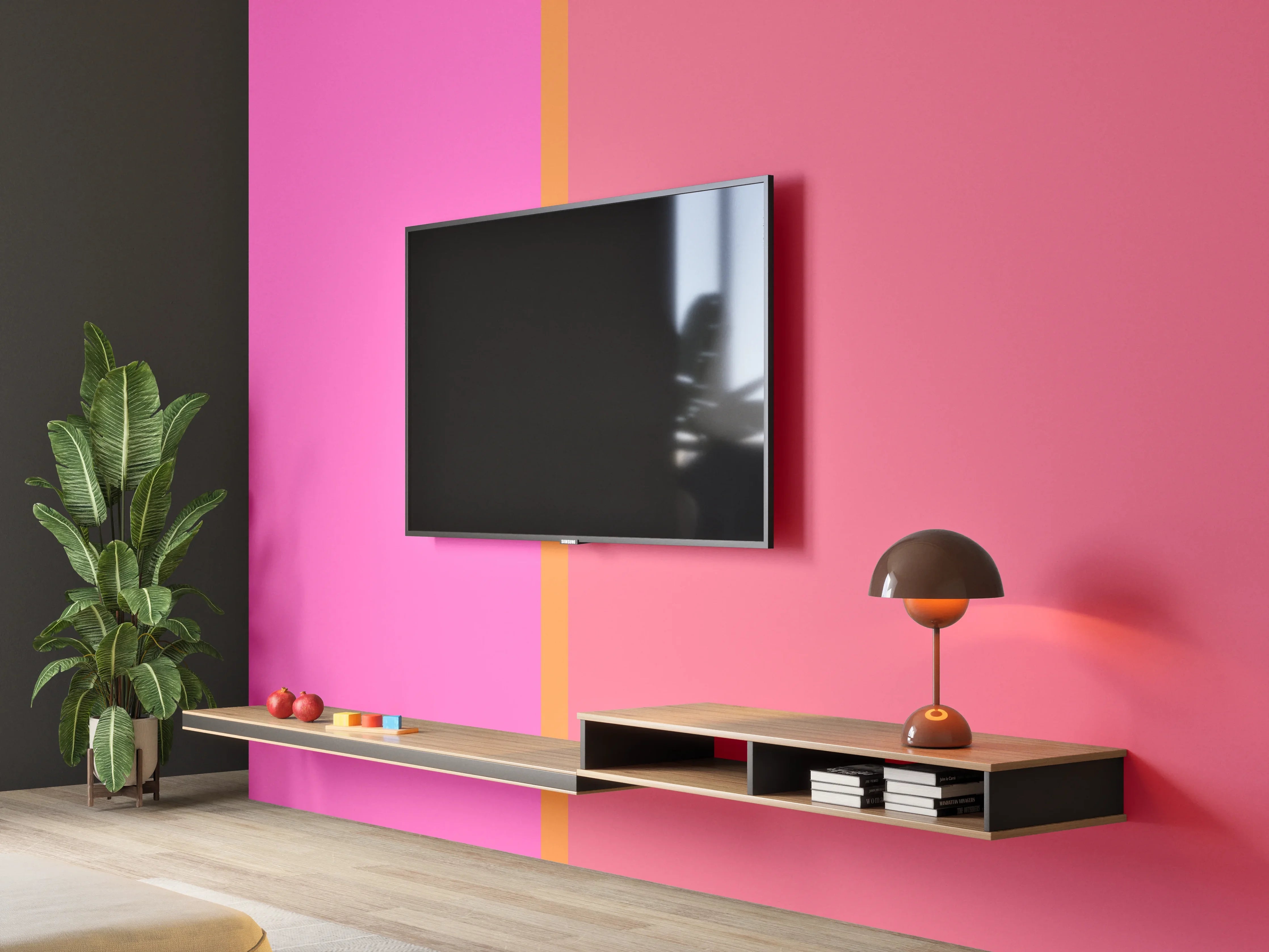 Wandverkleidung Wohnzimmer - The Oranges - Easy Vertical - Fuchsia