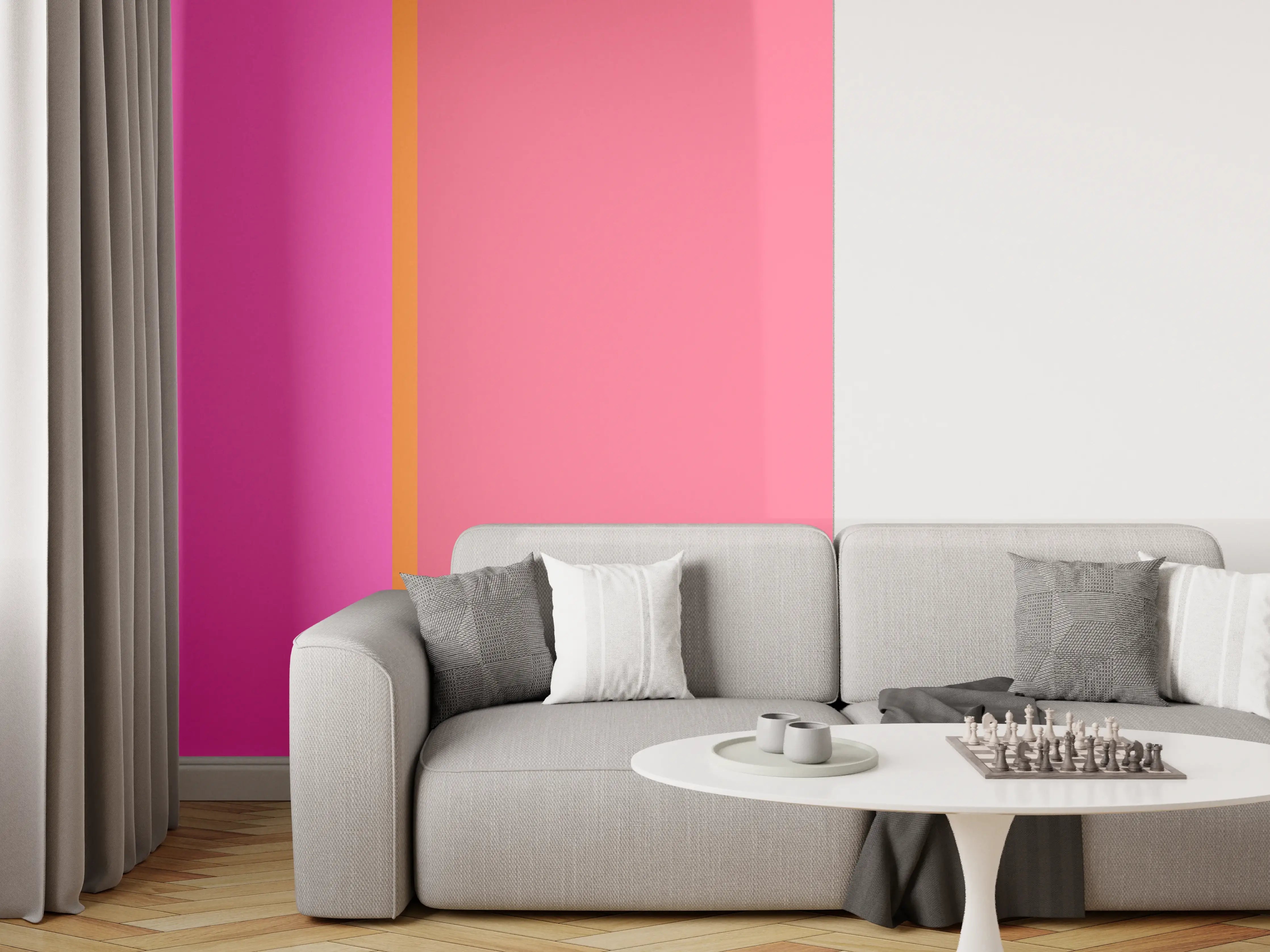Wandverkleidung Wohnzimmer - The Oranges - Easy Vertical - Fuchsia