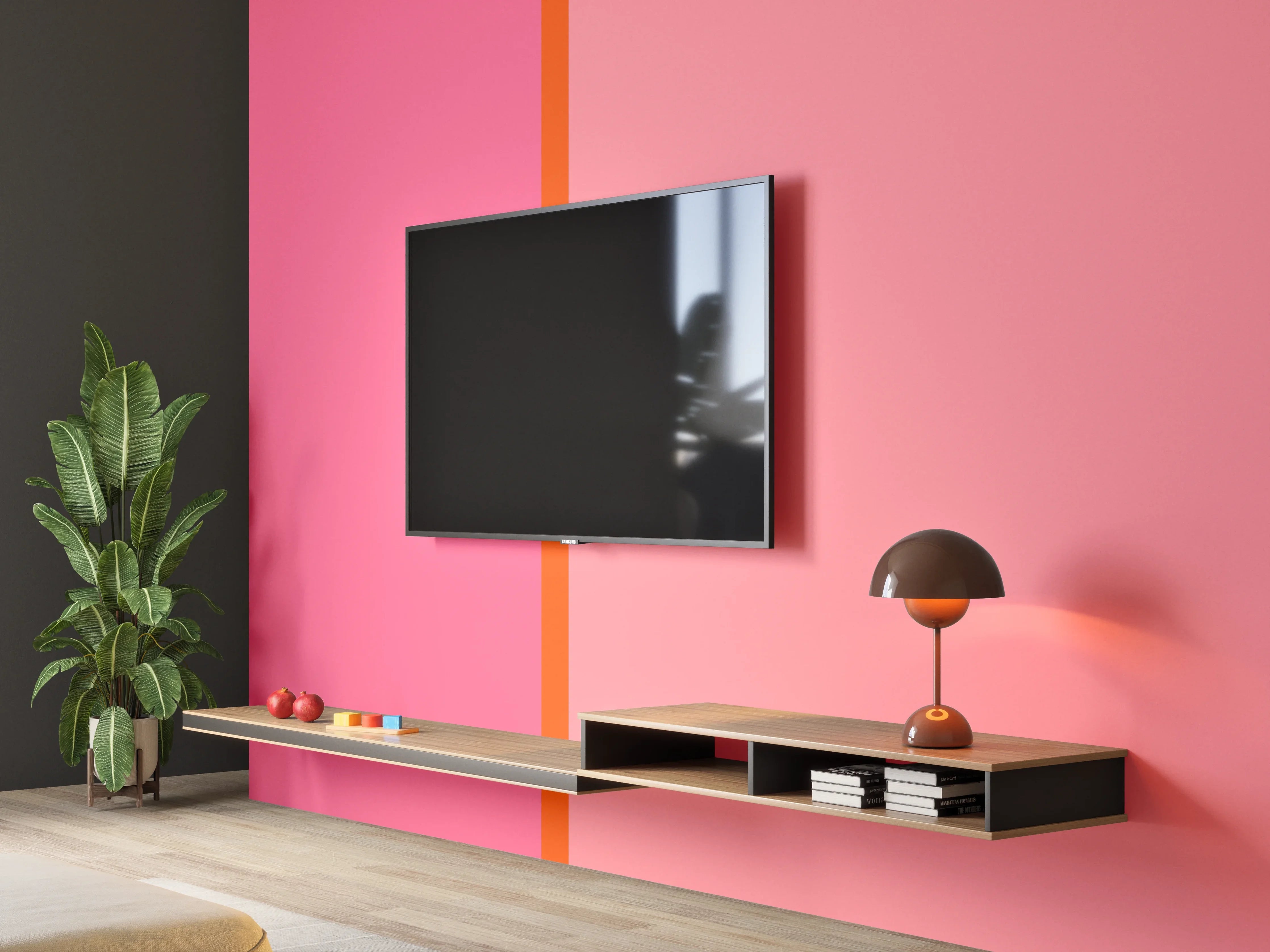 Wandverkleidung Wohnzimmer - The Oranges - Easy Vertical - Raspberry