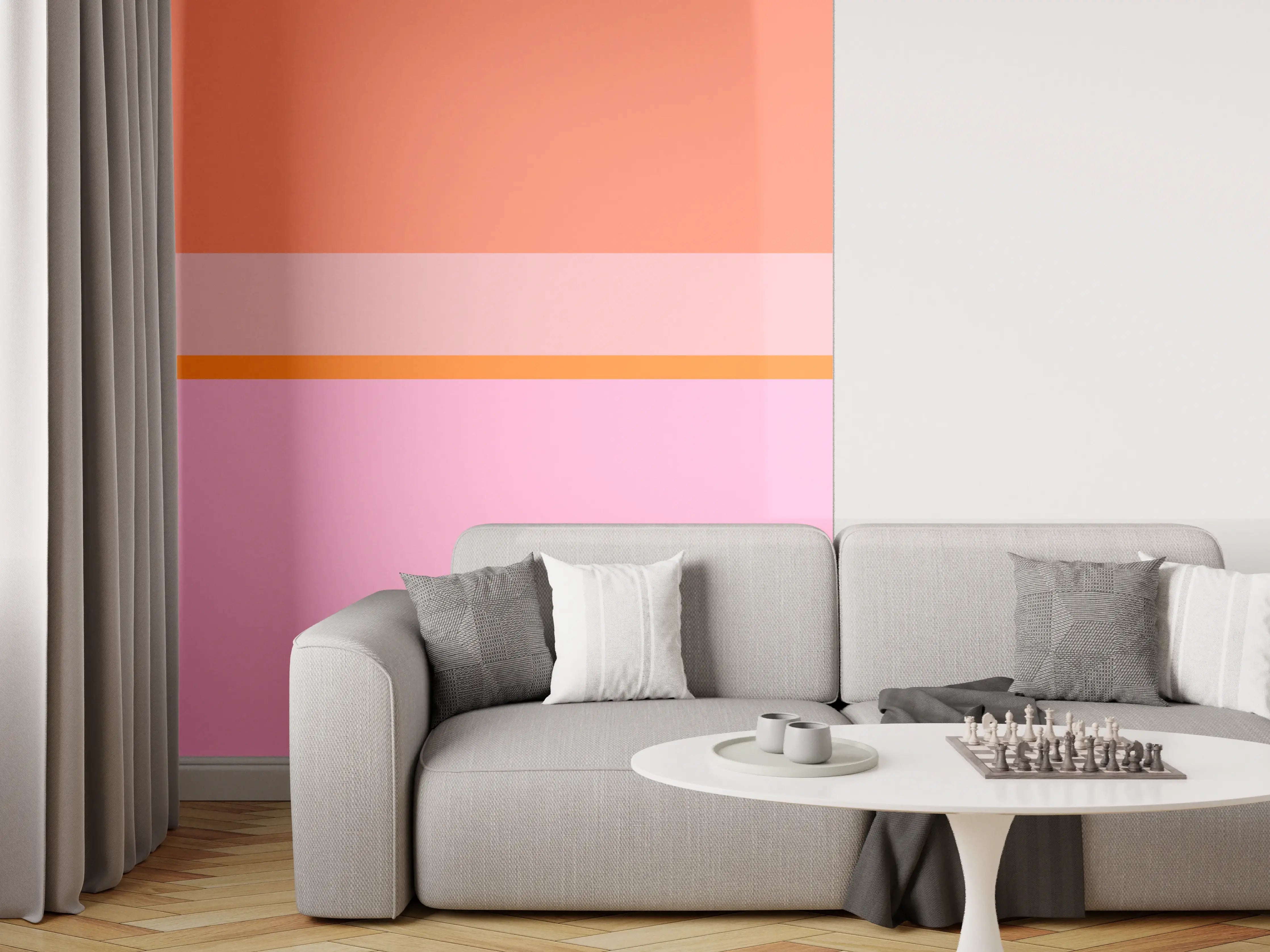 Wandverkleidung Wohnzimmer - The Oranges - Horizontal - Coral