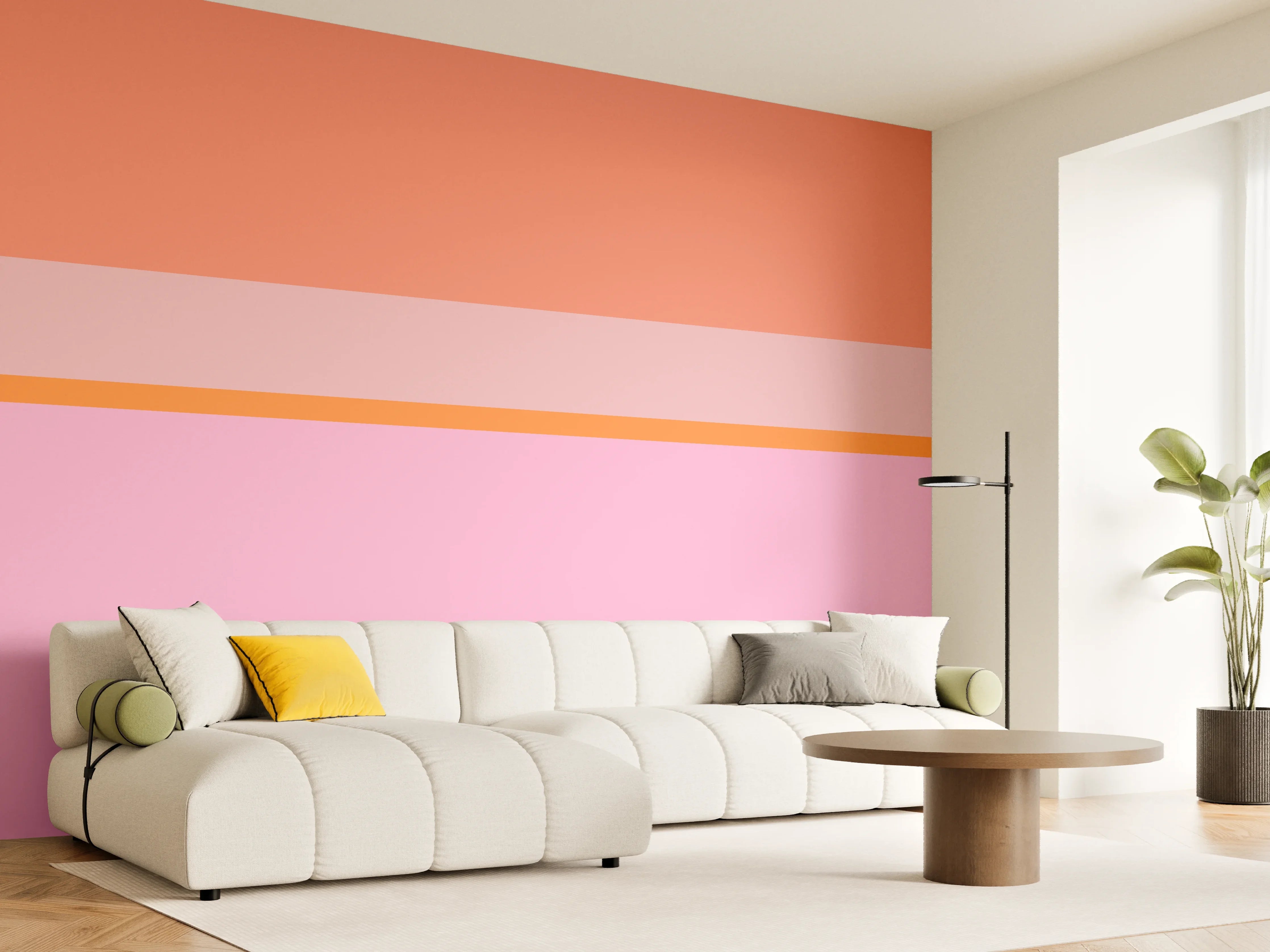 Wandverkleidung Wohnzimmer - The Oranges - Horizontal - Coral