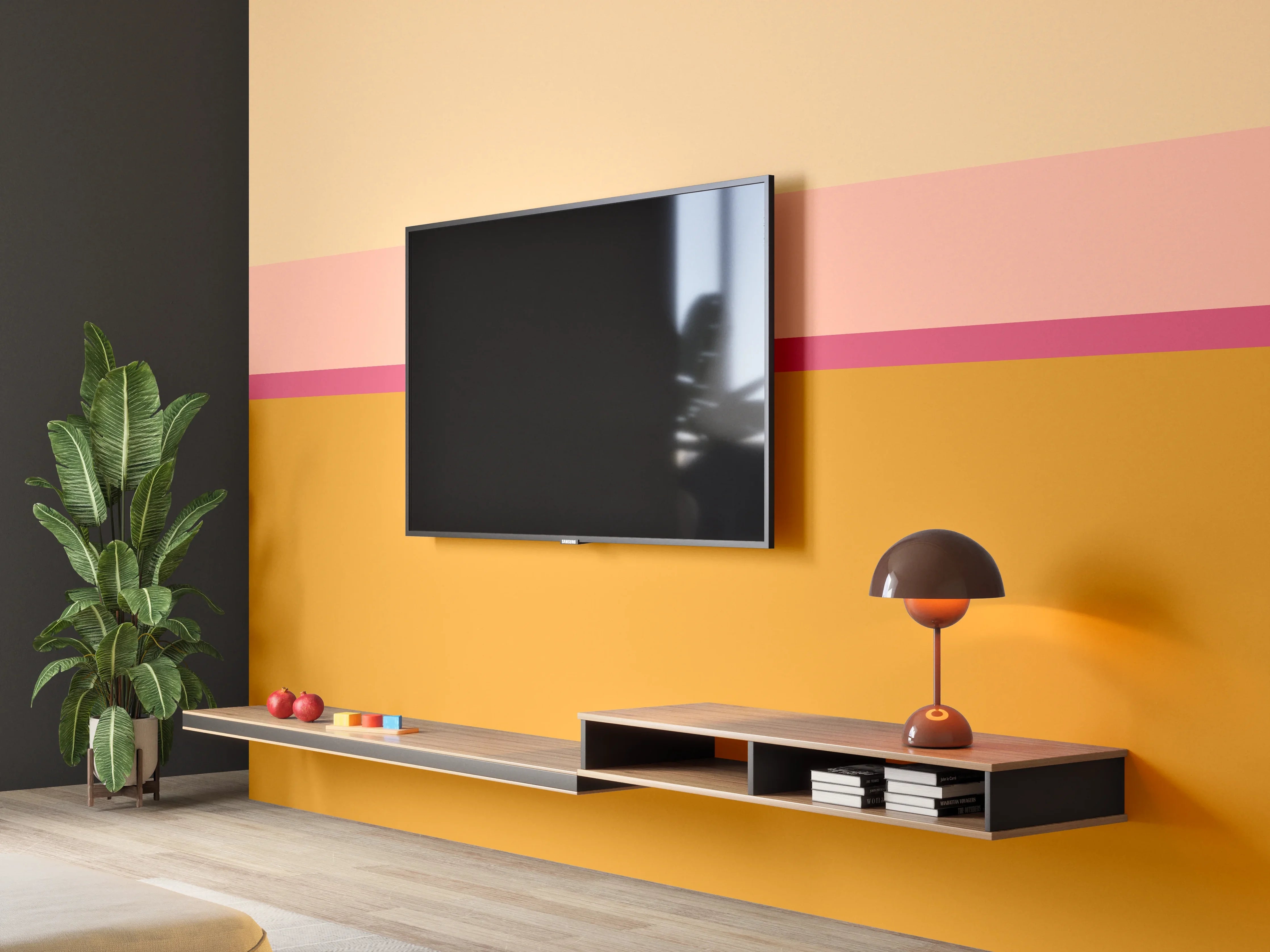 Wandverkleidung Wohnzimmer - The Oranges - Horizontal - Cotton Candy
