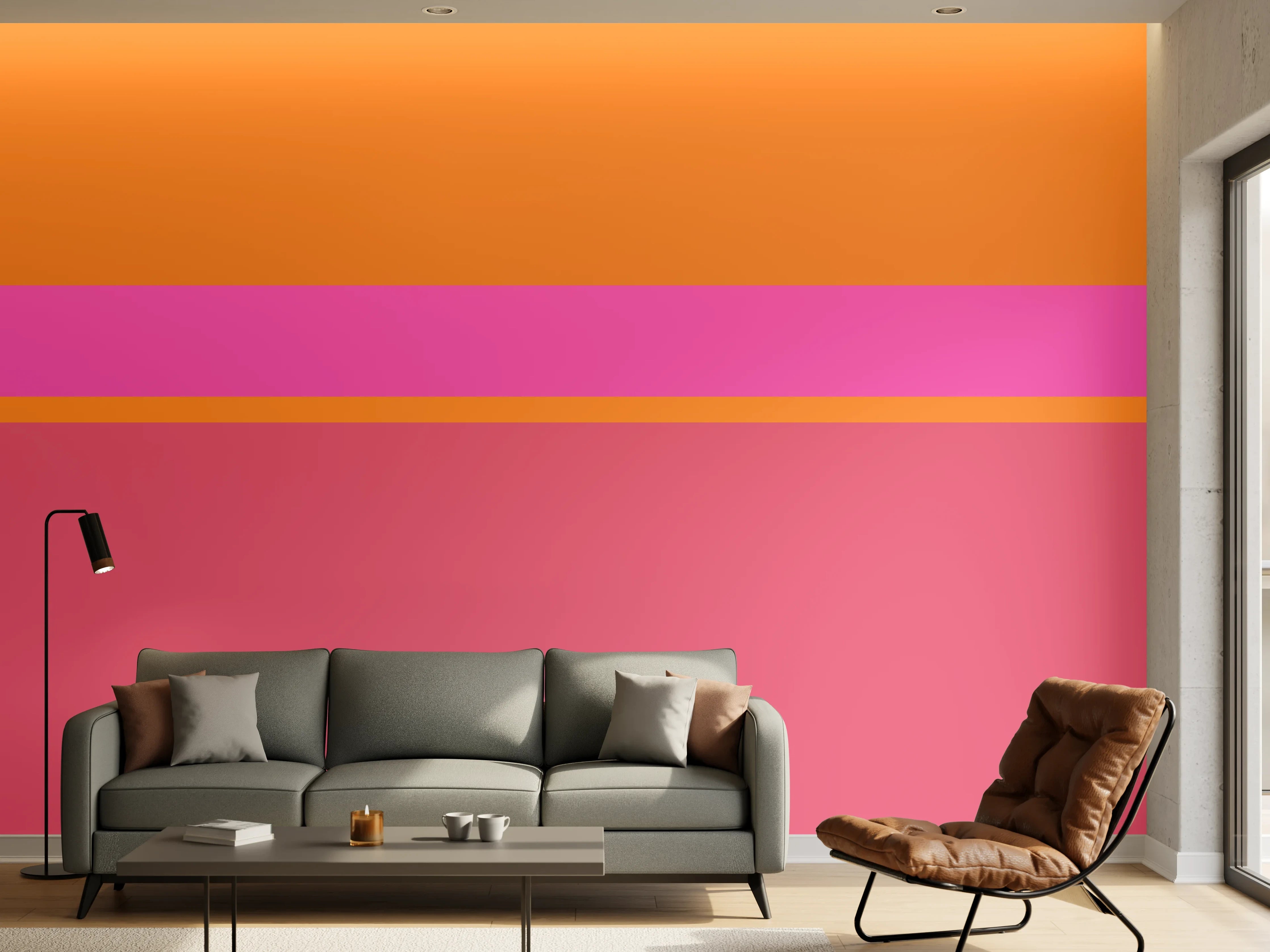 Wandverkleidung Wohnzimmer - The Oranges - Horizontal - Fuchsia