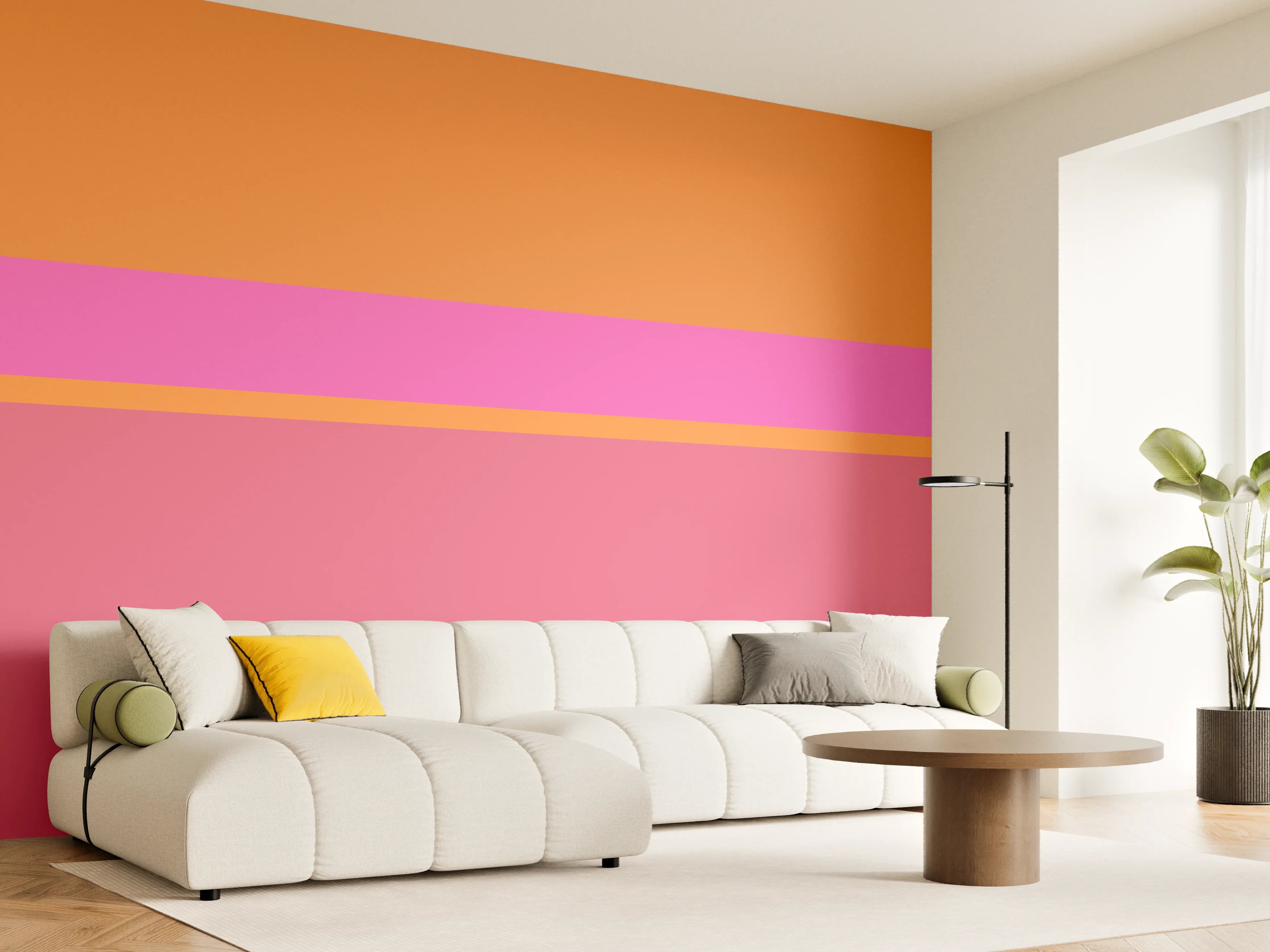 Wandverkleidung Wohnzimmer - The Oranges - Horizontal - Fuchsia