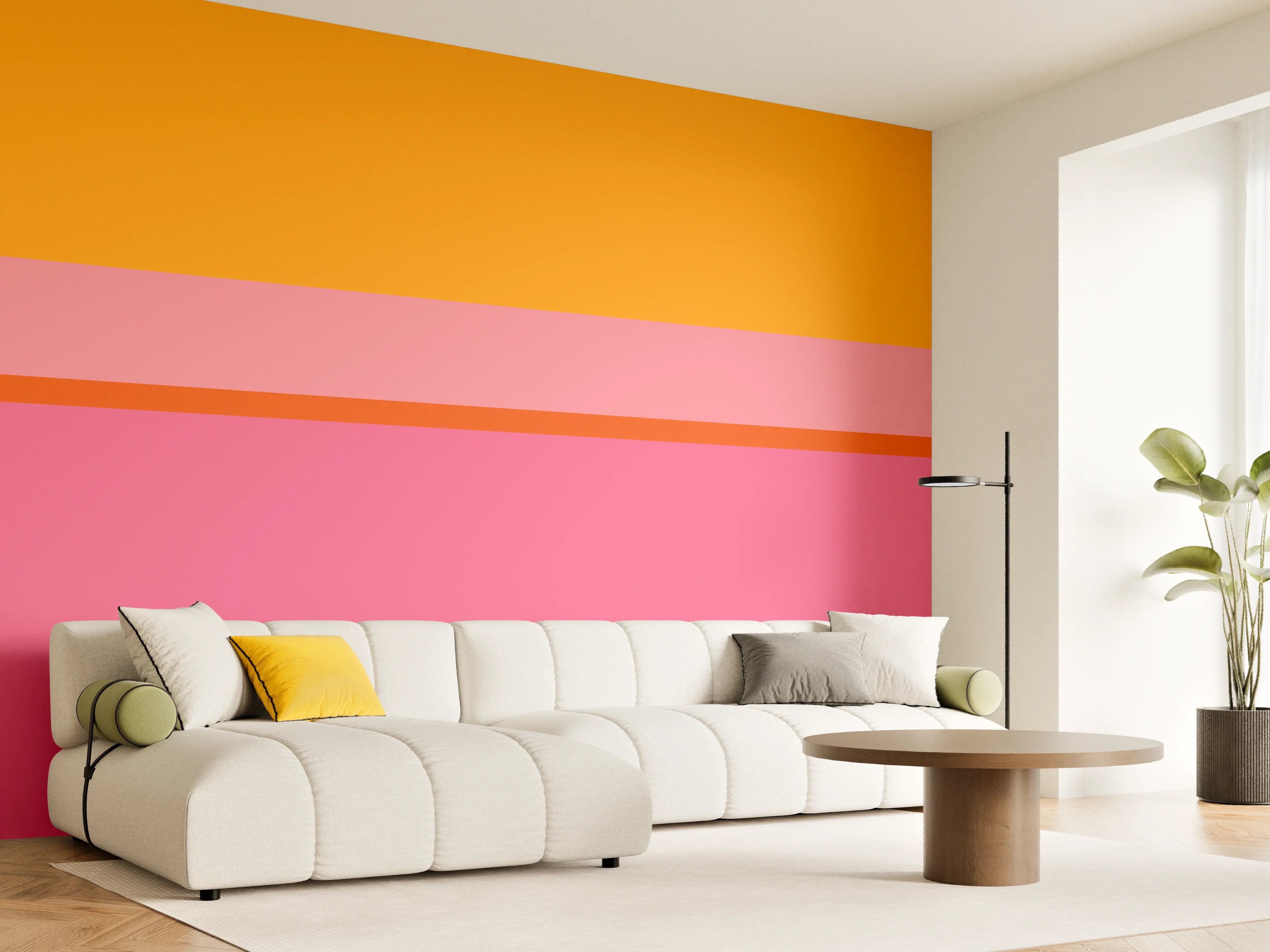 Wandverkleidung Wohnzimmer - The Oranges - Horizontal - Raspberry
