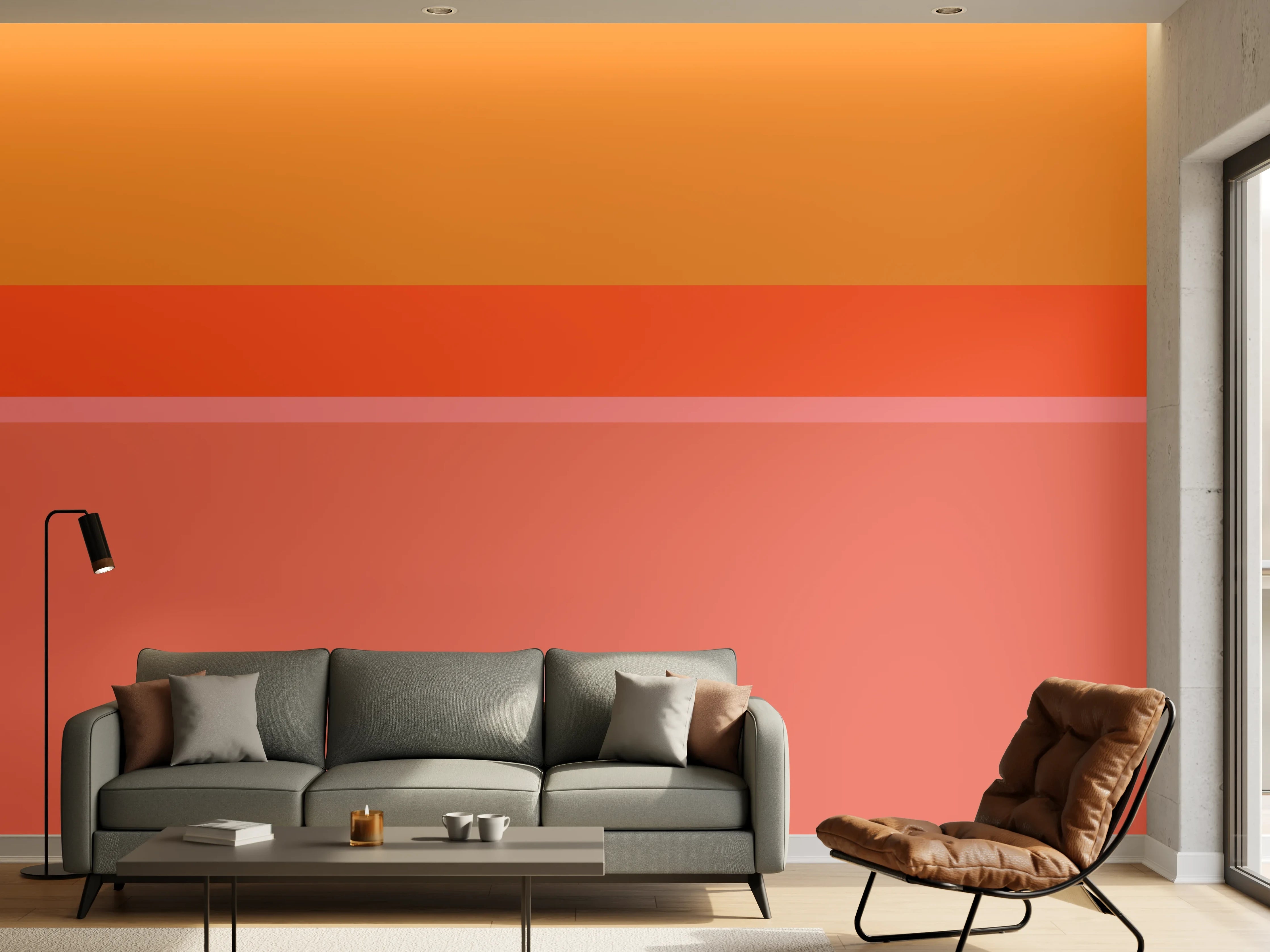 Wandverkleidung Wohnzimmer - The Oranges - Horizontal - Salmon