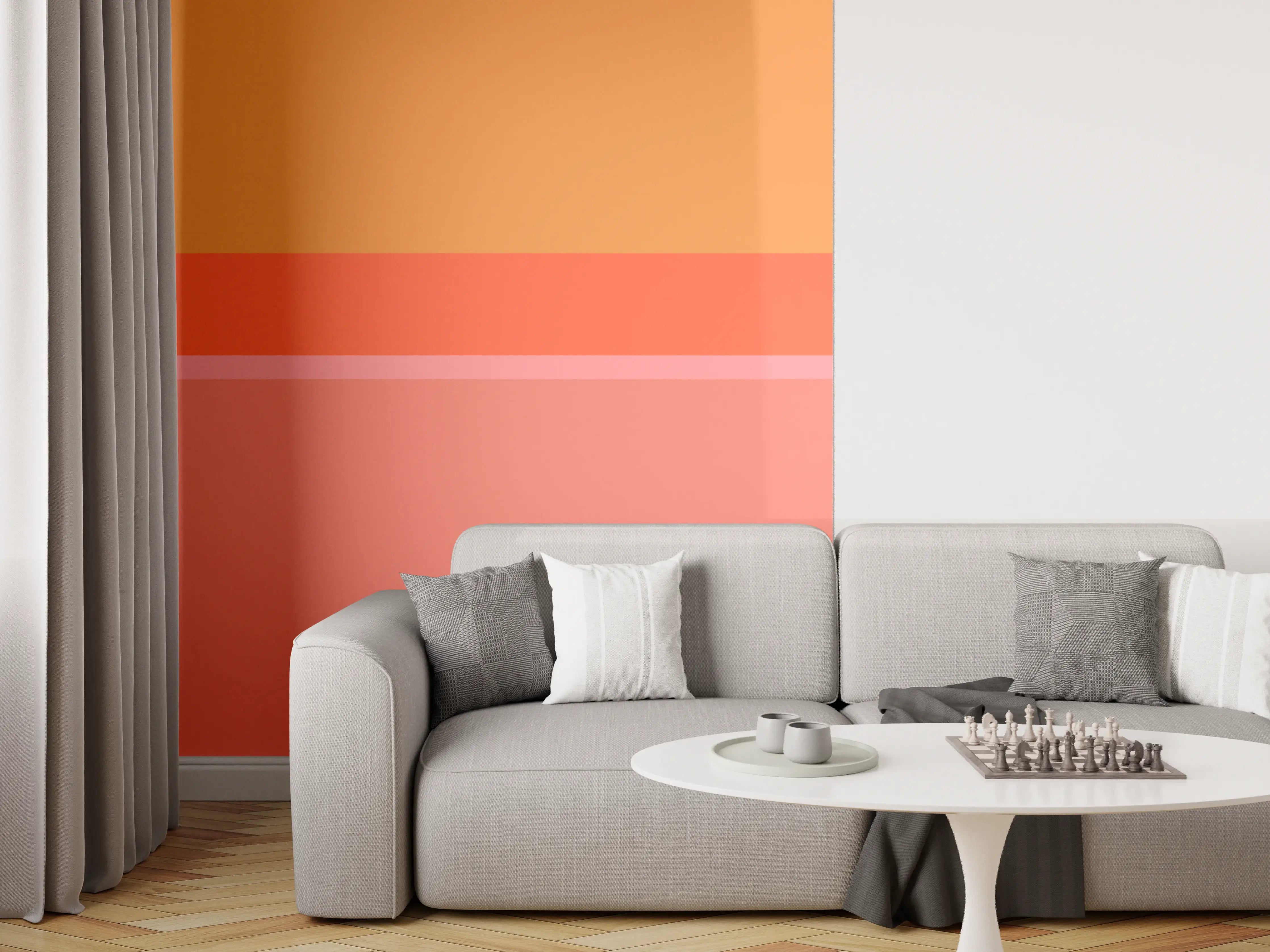 Wandverkleidung Wohnzimmer - The Oranges - Horizontal - Salmon