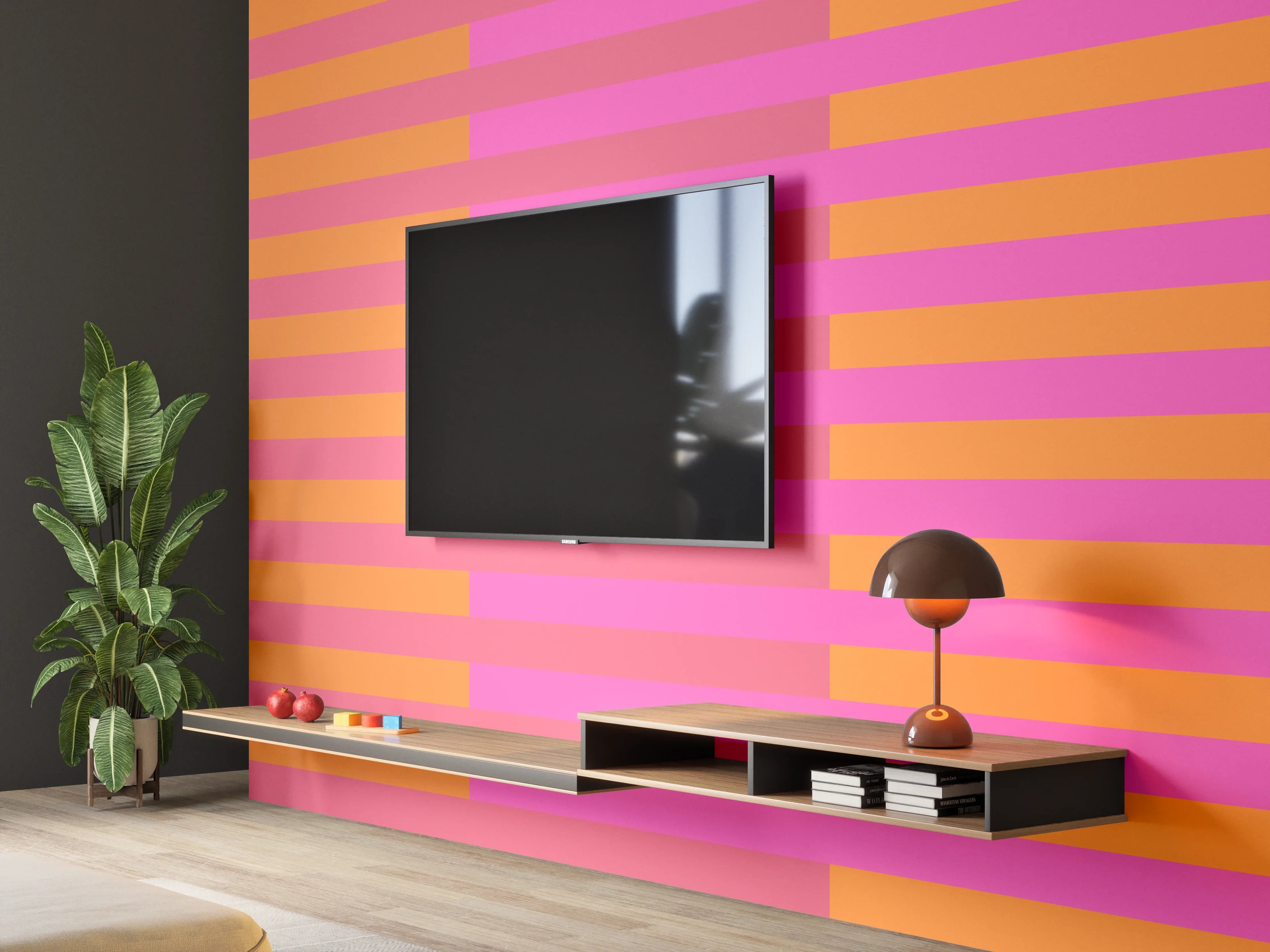 Wandverkleidung Wohnzimmer - The Oranges - Multy Stripes - Fuchsia
