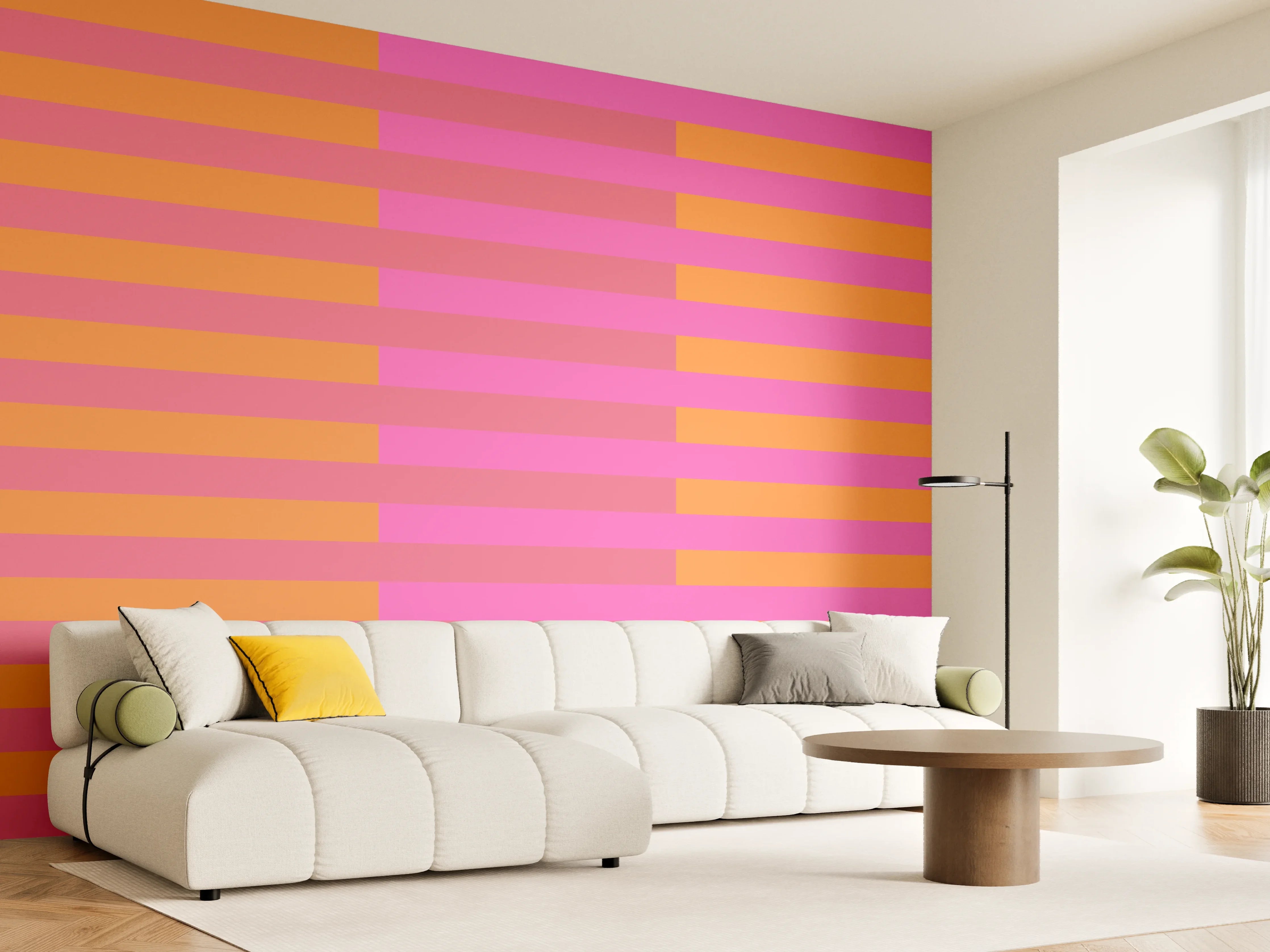 Wandverkleidung Wohnzimmer - The Oranges - Multy Stripes - Fuchsia