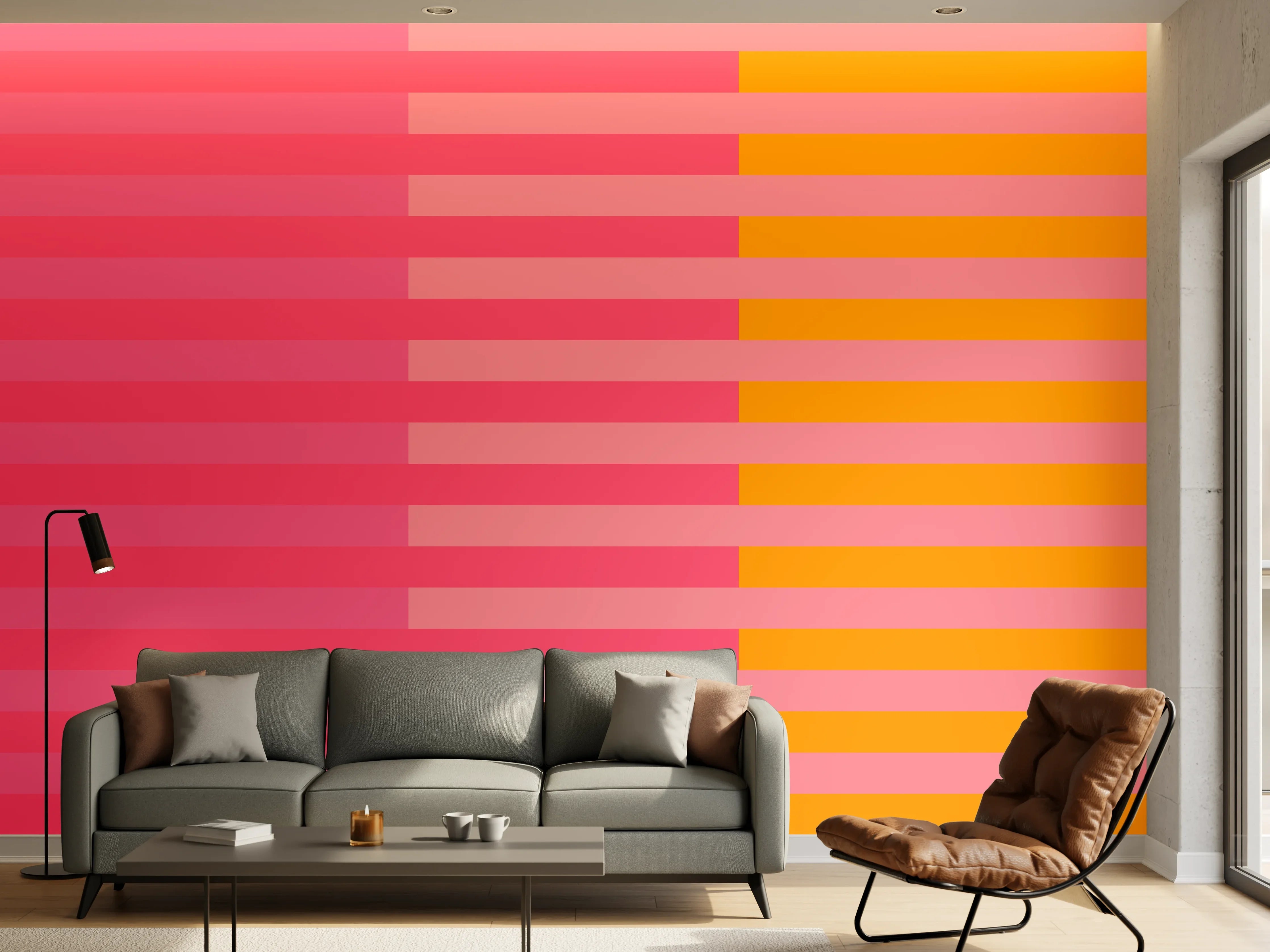 Wandverkleidung Wohnzimmer - The Oranges - Multy Stripes - Raspberry