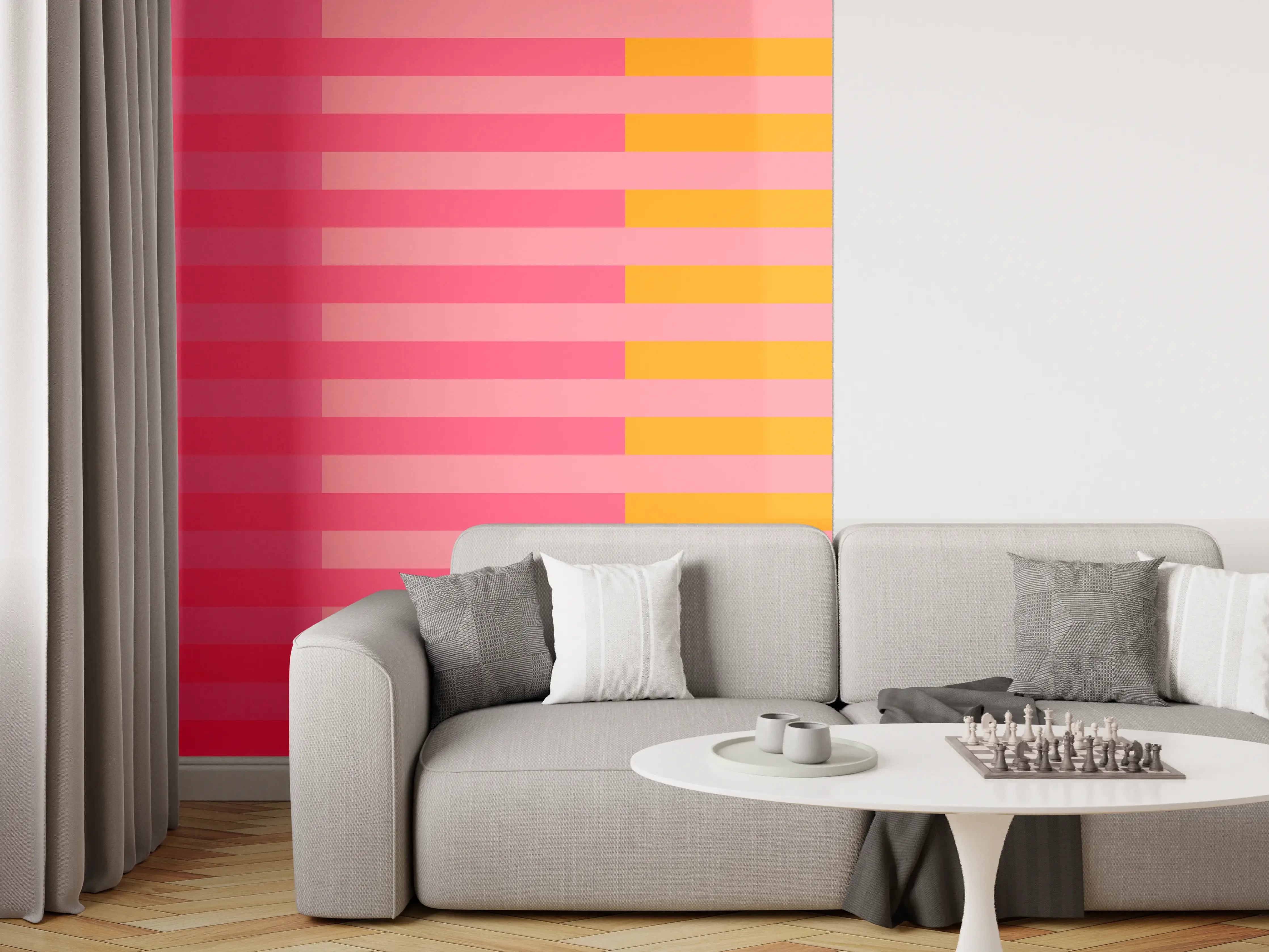 Wandverkleidung Wohnzimmer - The Oranges - Multy Stripes - Raspberry